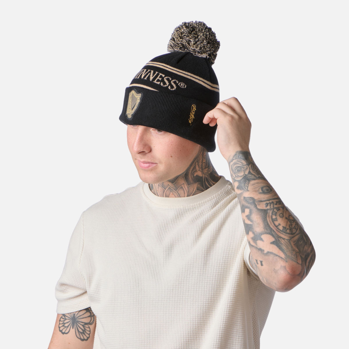 Guinness Black & Gold Sports Beanie – Vintage Harp Knit