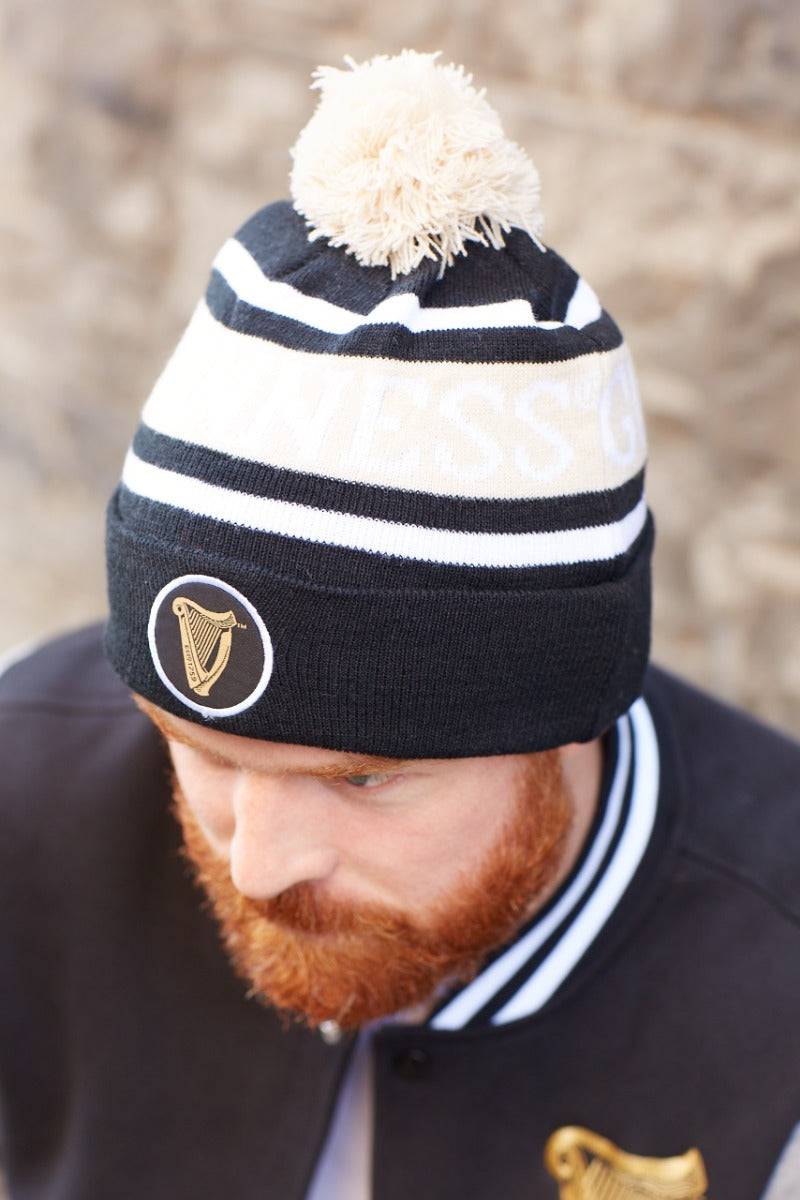Shop Black and White Premium Beanie | The James Trading Group display picture 3