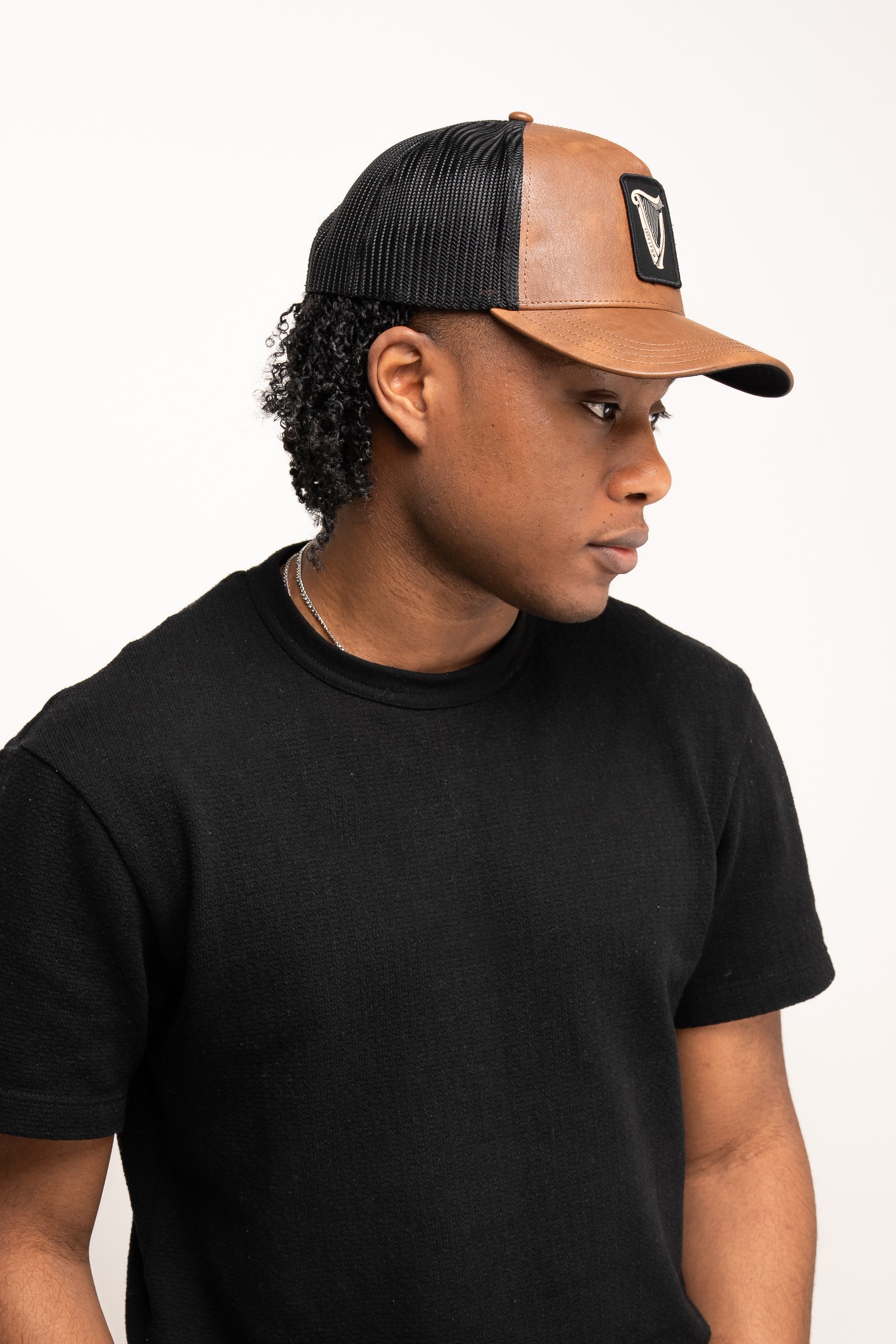 Guinness Brown Leather Trucker Cap