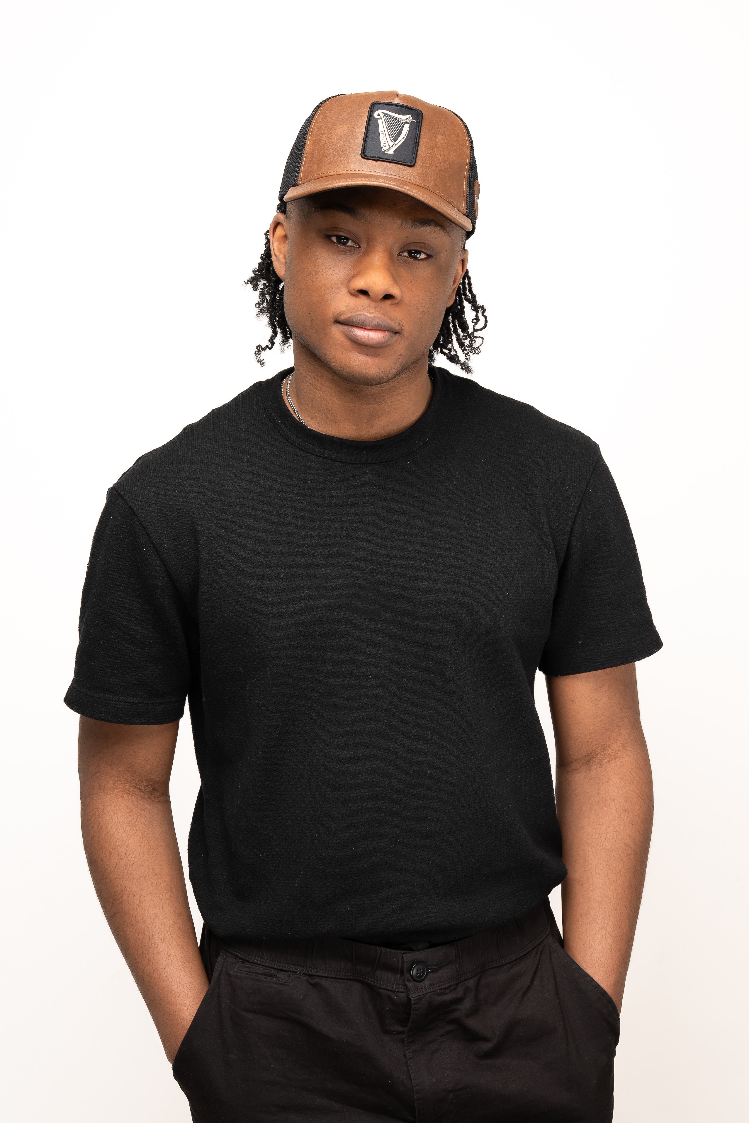 Guinness Brown Leather Trucker Cap