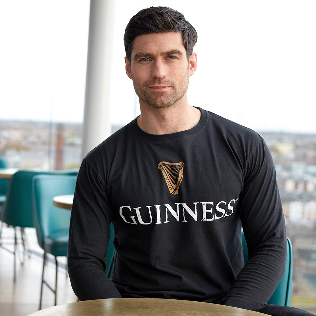 Guinness Black Trademark label Long sleeve Premium tee shirt by Guinness.