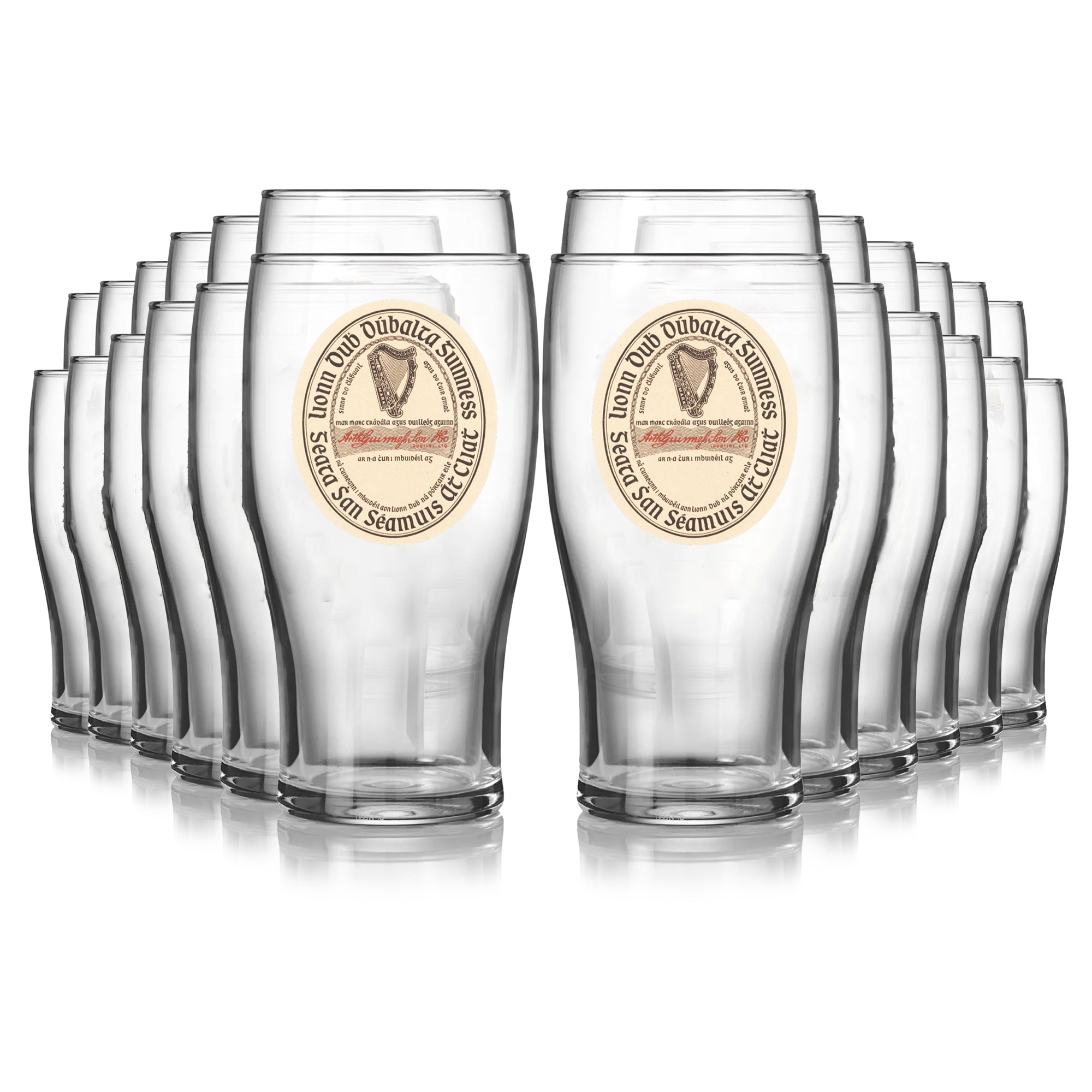 Guinness Vintage Label Pint Glass - 24 Pack