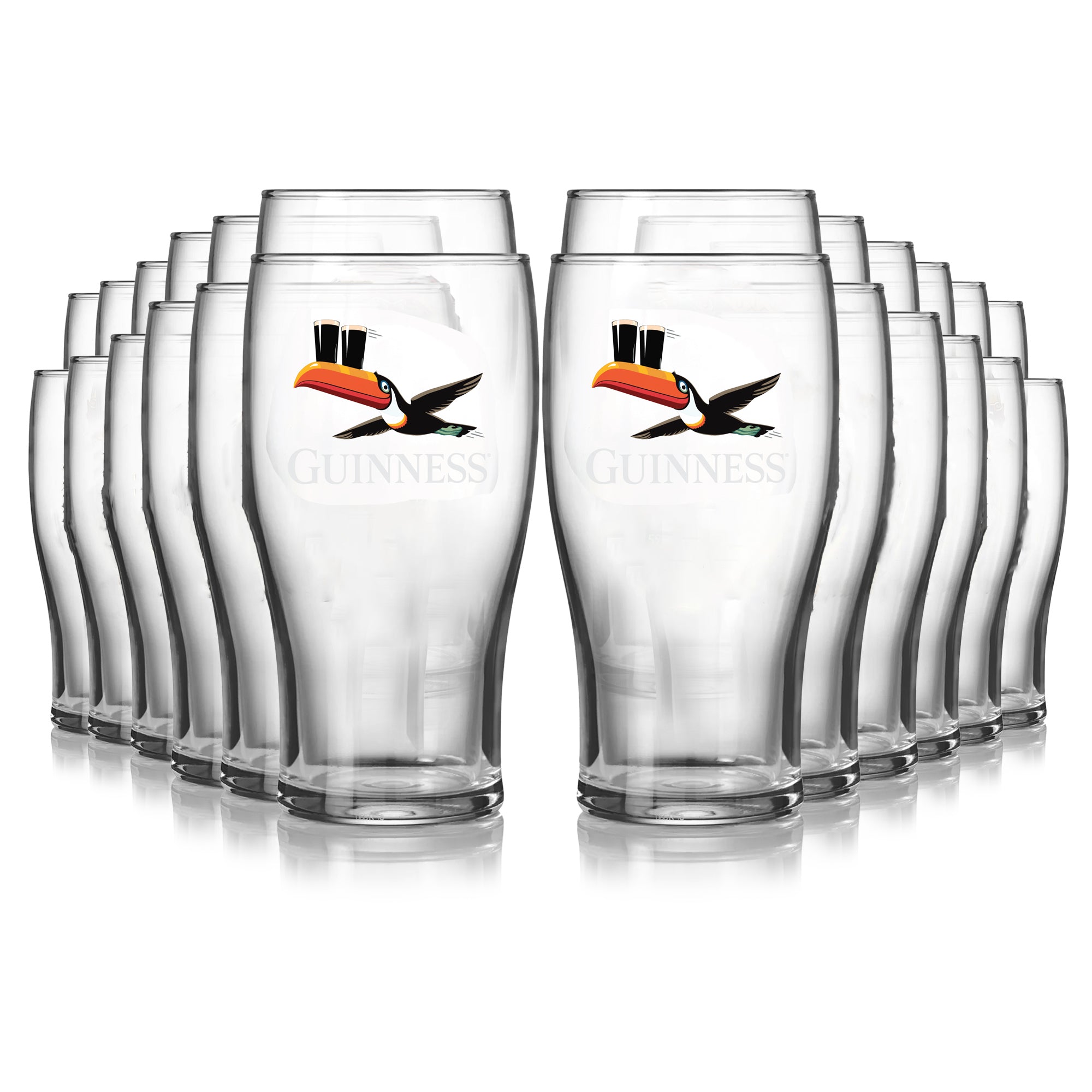 Guinness 20oz Tulip Pint Glass Flying Toucan & Martinique