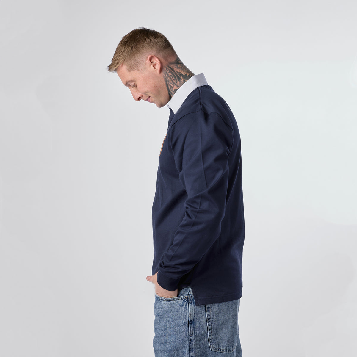 Guinness Navy Long Sleeve Rugby Shirt