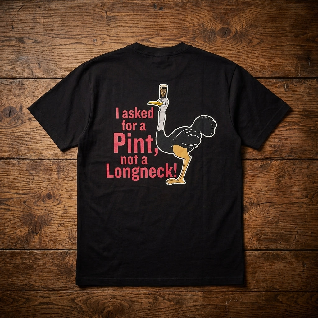 Guinness I Asked for a Pint, Not a Longneck Tee – Black | Pre-Order