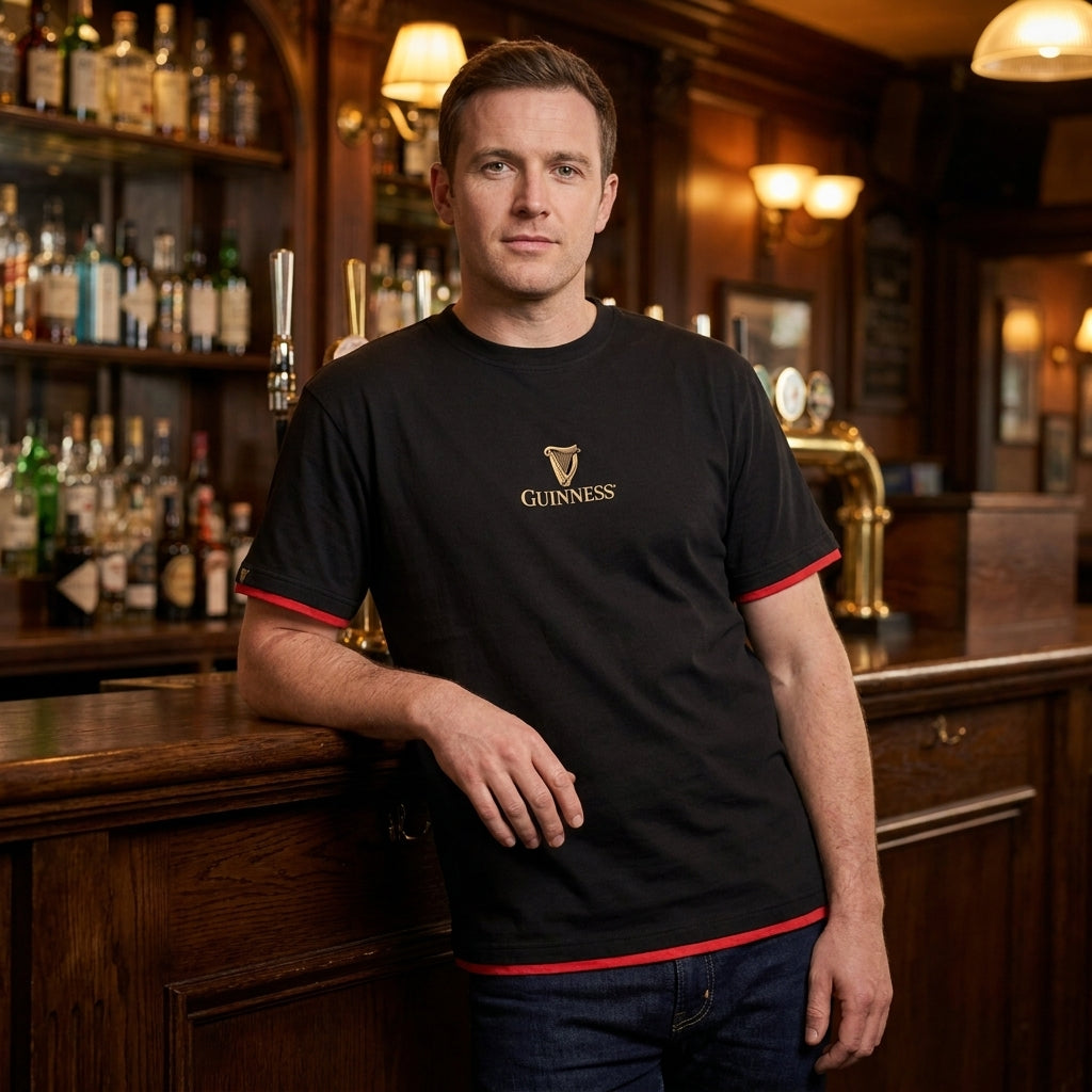 Guinness Gaelic Label Tee – Black | Pre-Order