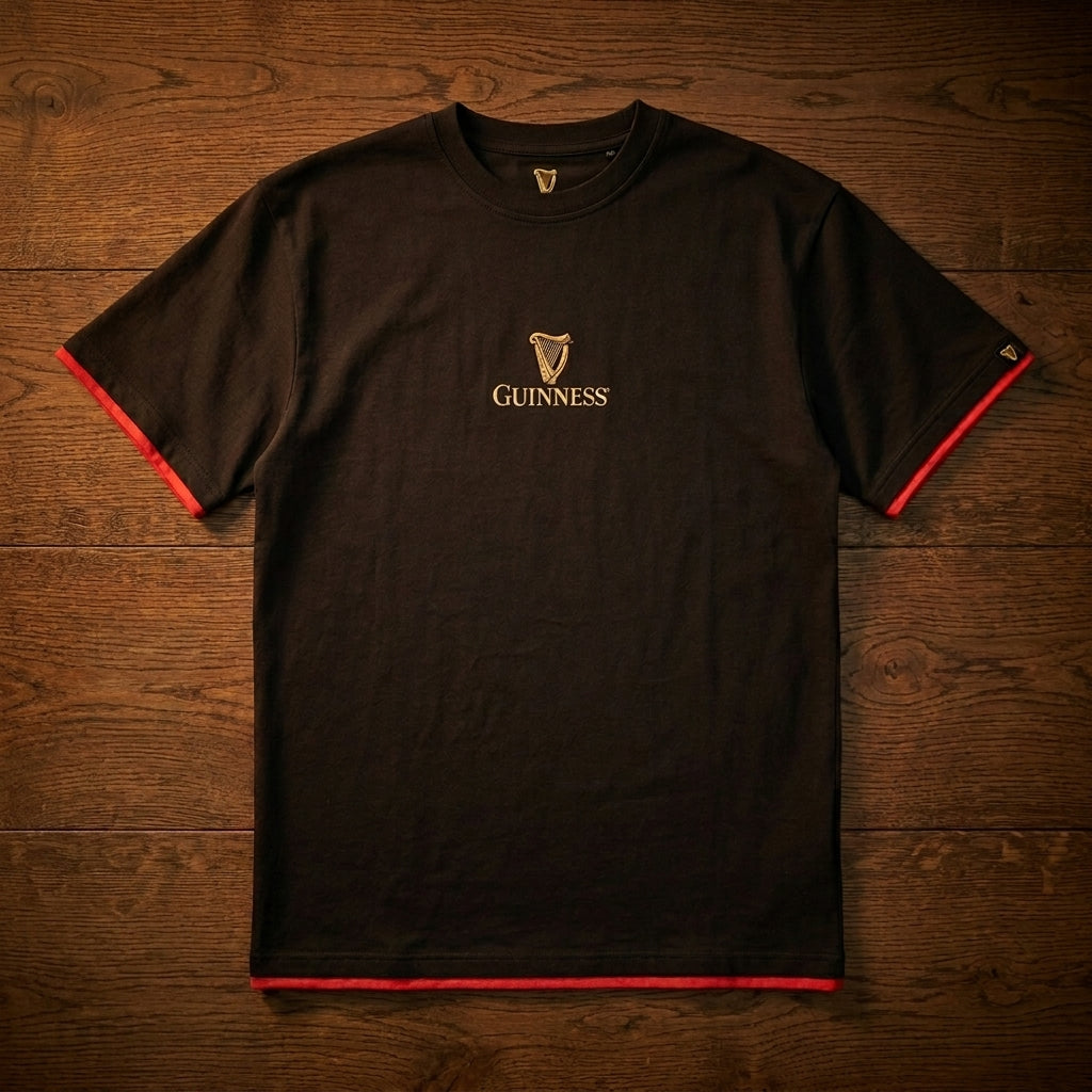 Guinness Gaelic Label Tee – Black | Pre-Order