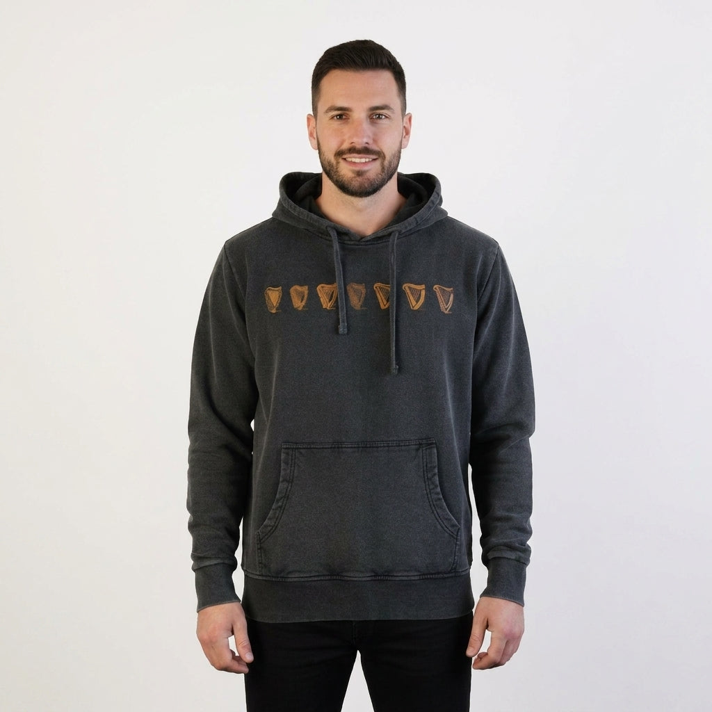 Guinness Evolution of the Harp Distress Hoodie - Black