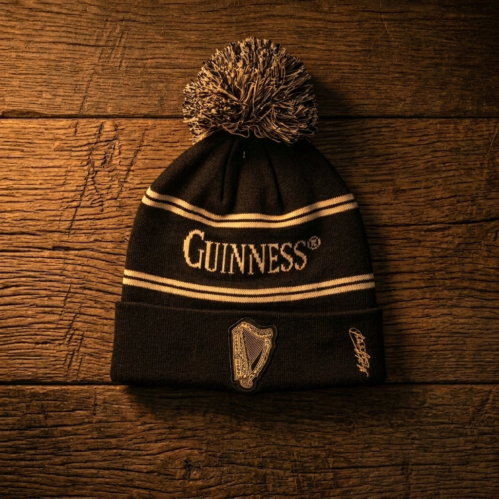 Guinness Black & Gold Sports Beanie – Vintage Harp Knit