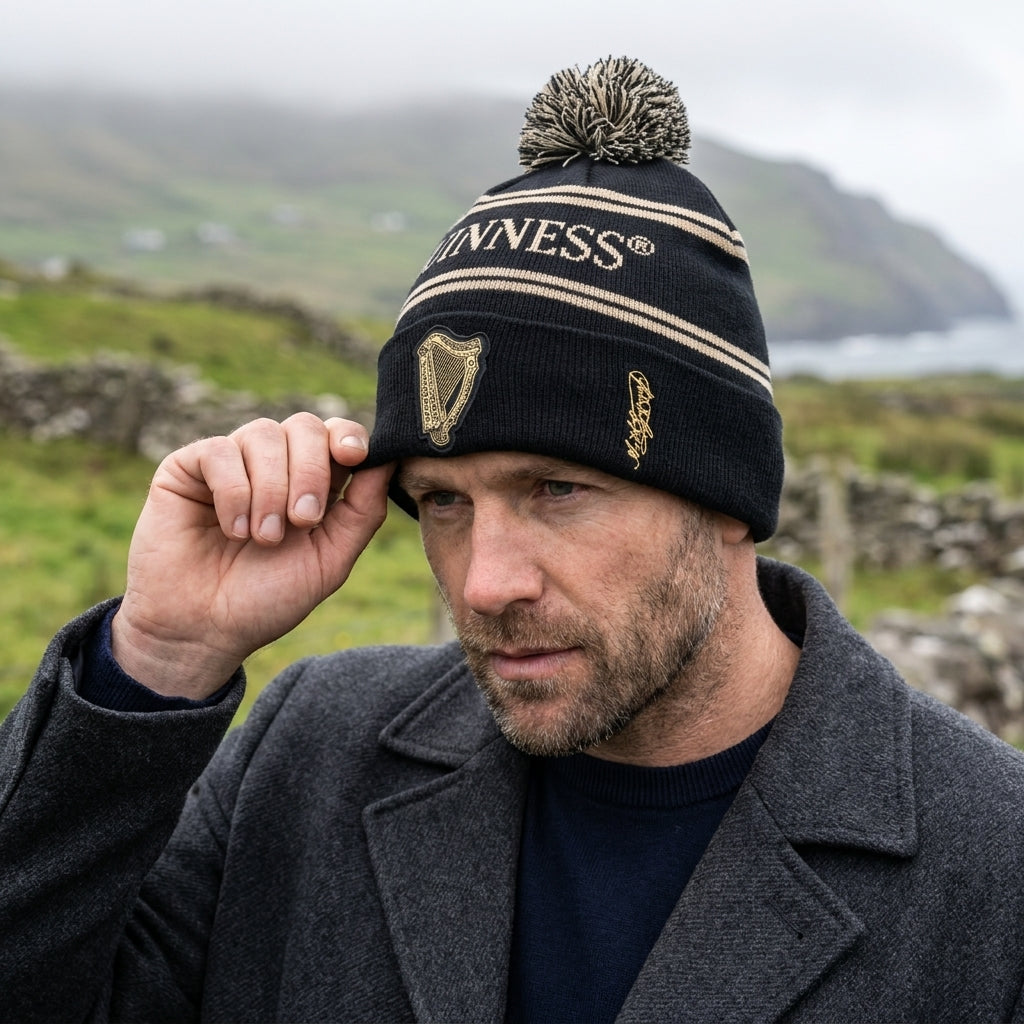 Guinness Black & Gold Sports Beanie – Vintage Harp Knit