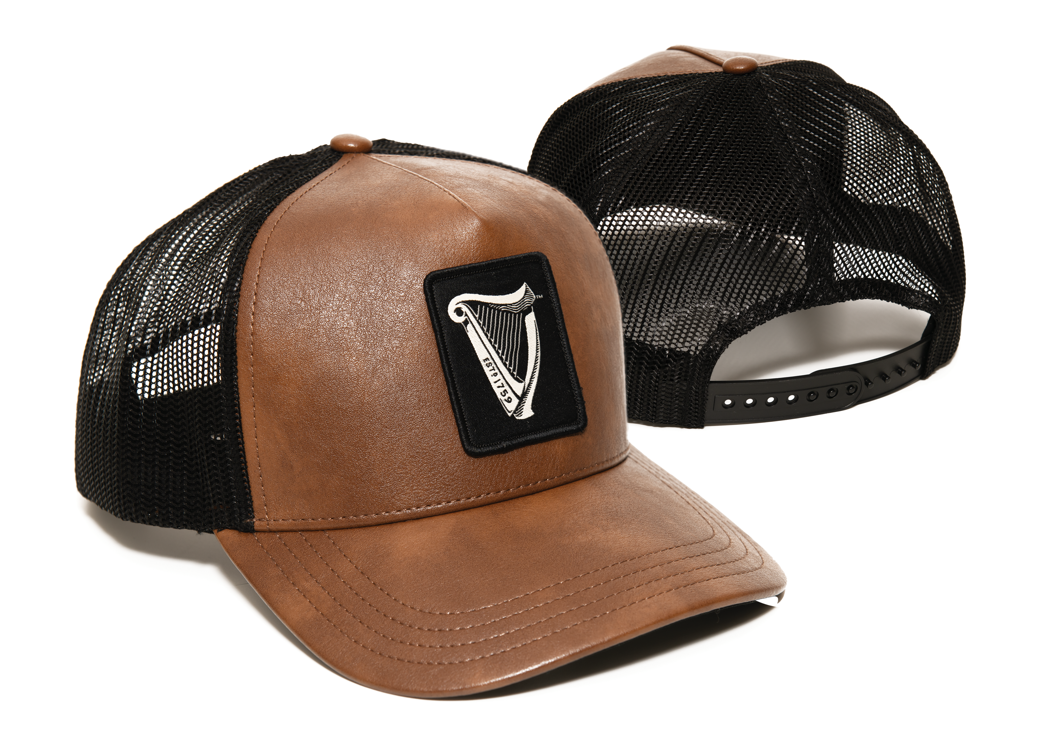 Guinness Brown Leather Trucker Cap