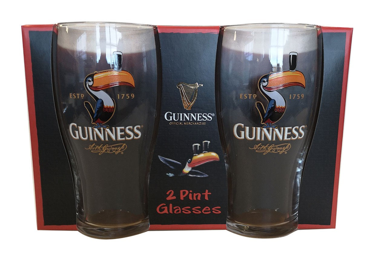 Guinness Toucan Pint Glass Twin Pack