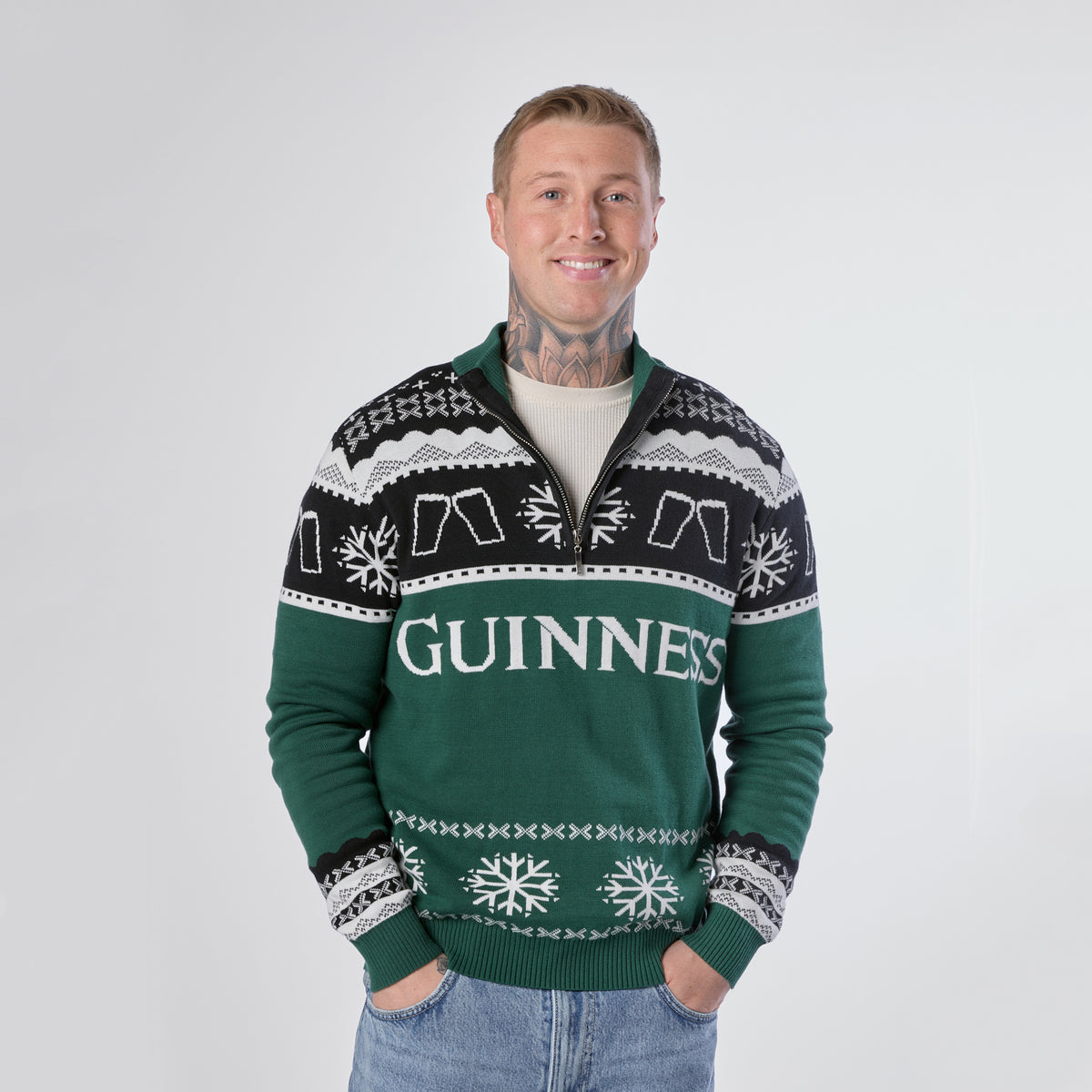 Guinness Holiday Quarter Zip - Green