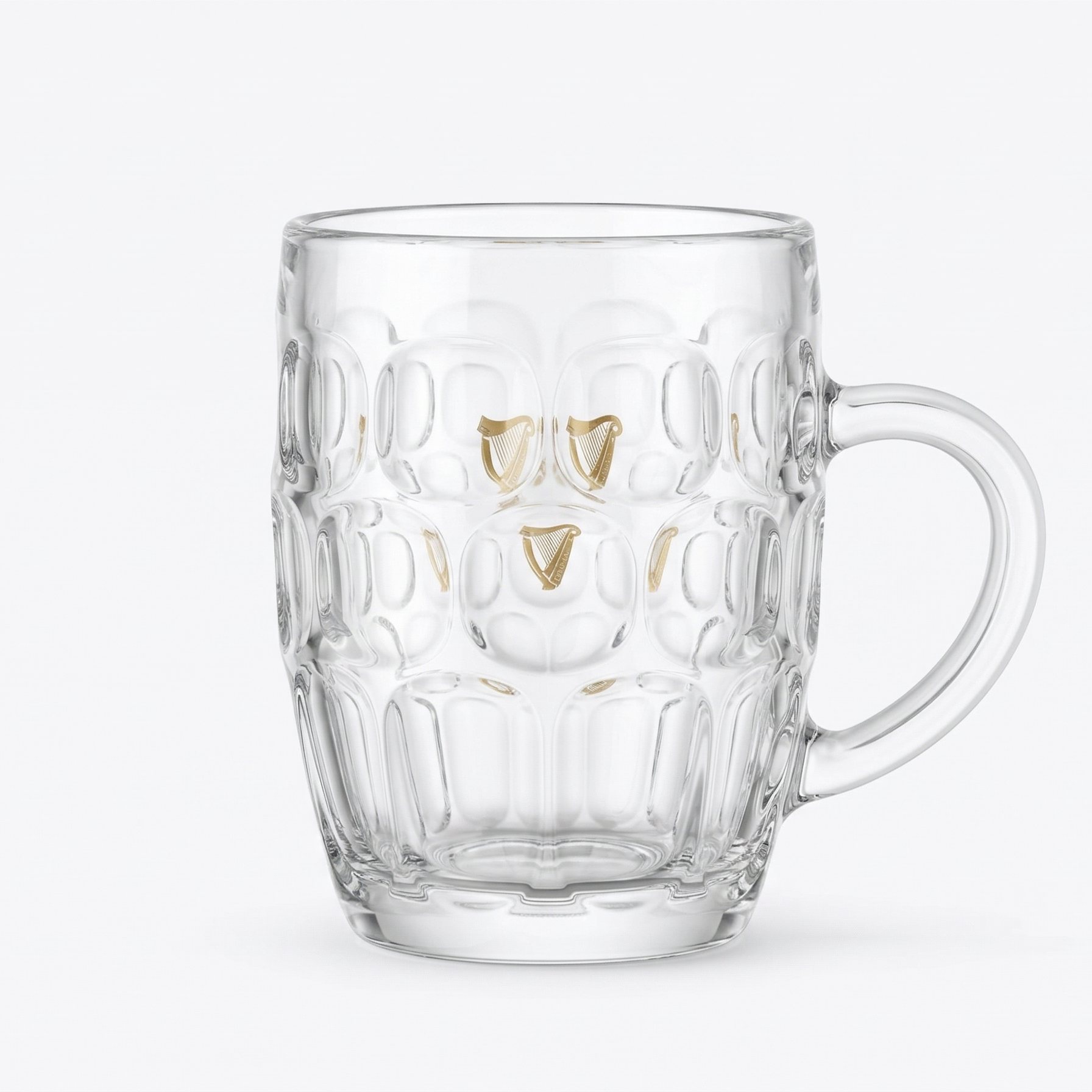 Guinness Gold Harp Dimple Tankard – 20 oz Glass Mug