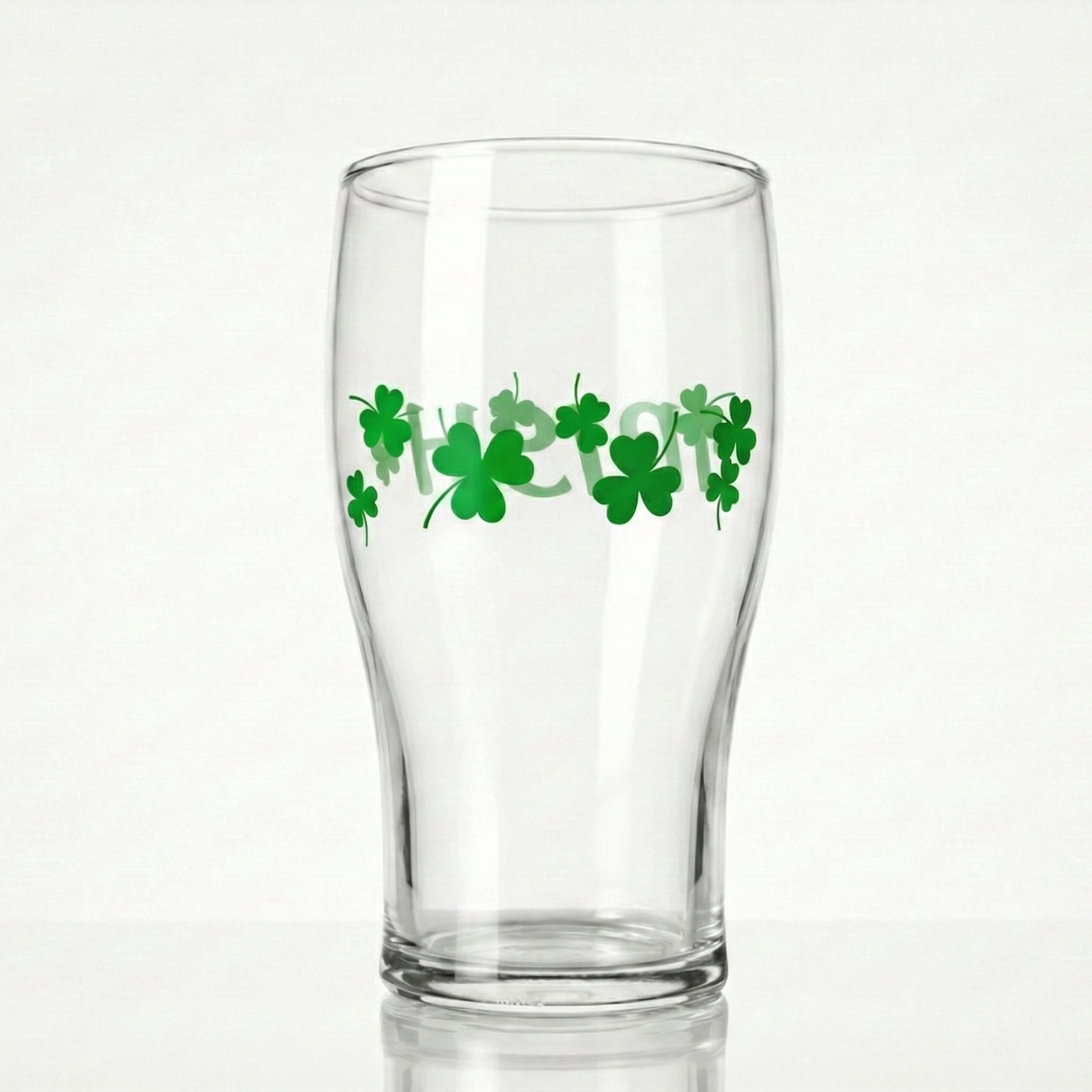 Irish Shamrock Tulip Shaped Glass Twin Pack