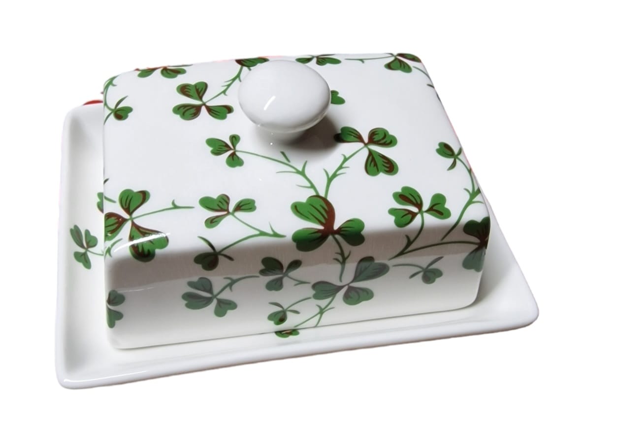 Shannonbridge Shamrock Butter Dish