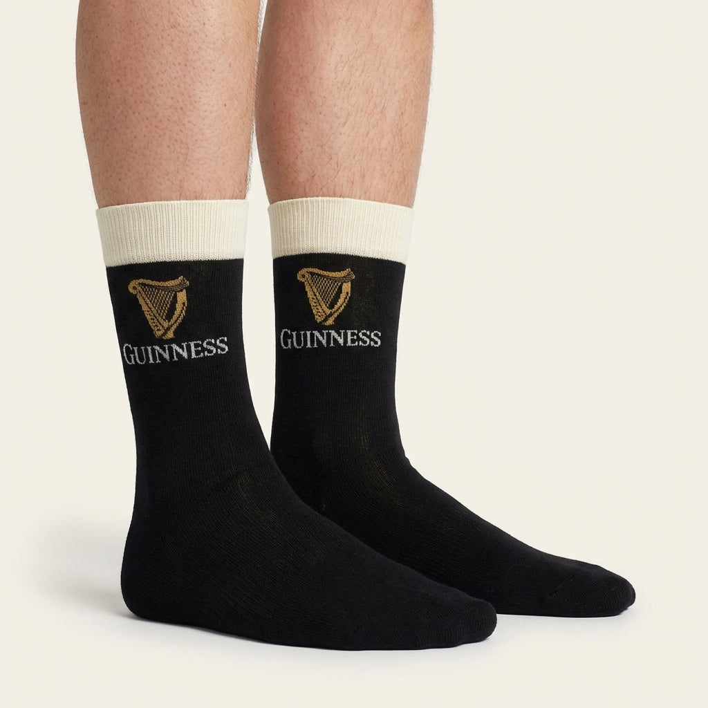 Guinness Pint Crew Socks - Black | Pre Order