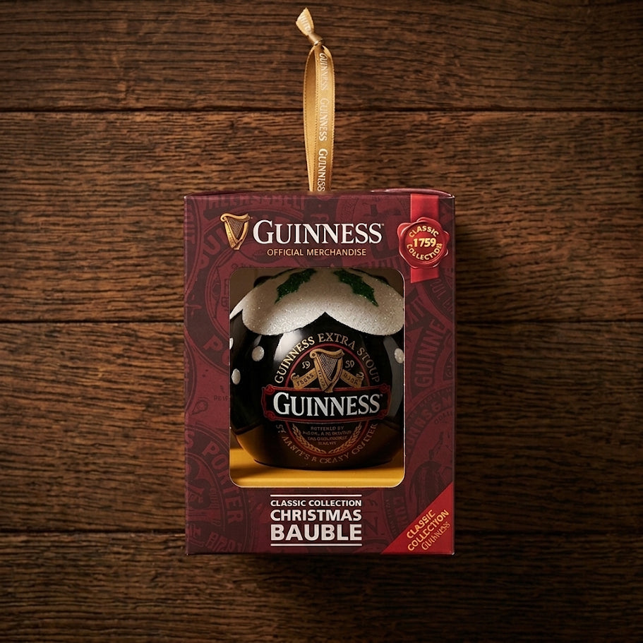Guinness Classic Label Glass Bauble