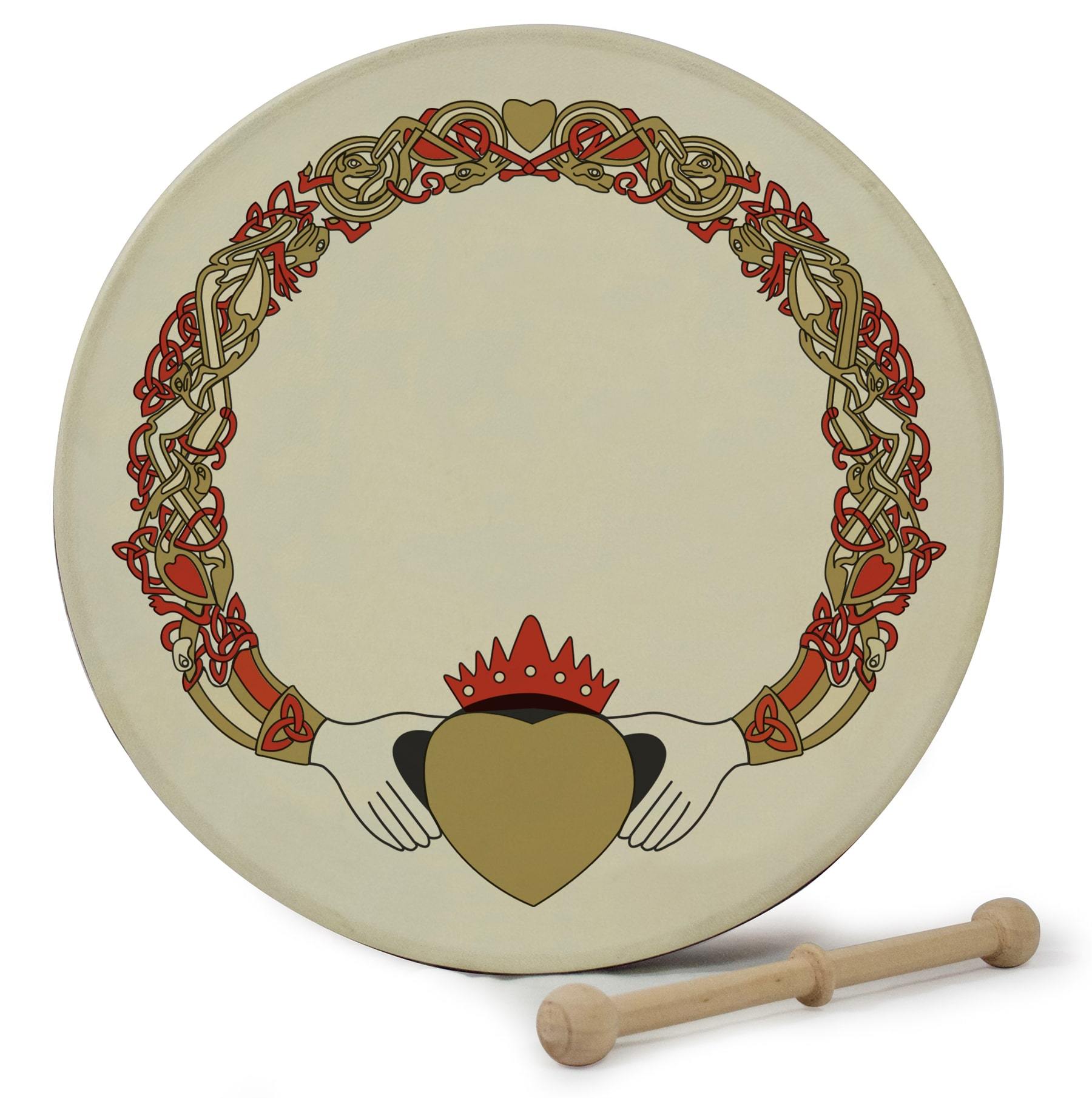 12'' Bodhrán - Claddagh Design