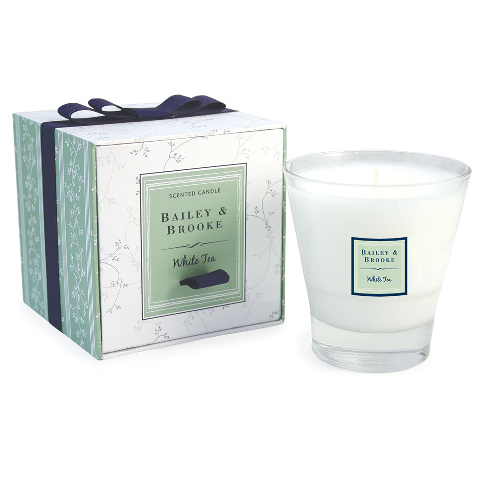 White Tea Filled Tumbler Glass Candle