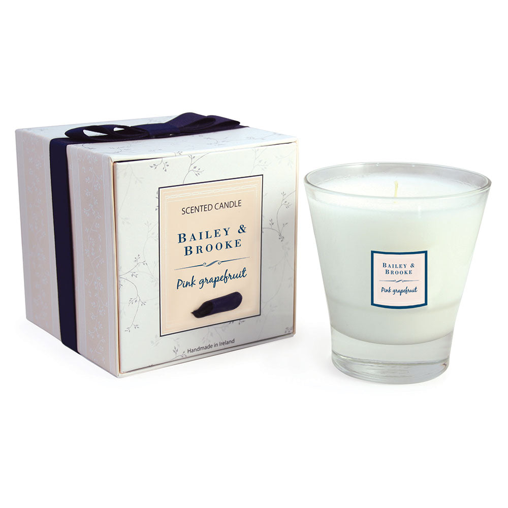 Pink Grapefruit Filled Tumbler Glass Candle