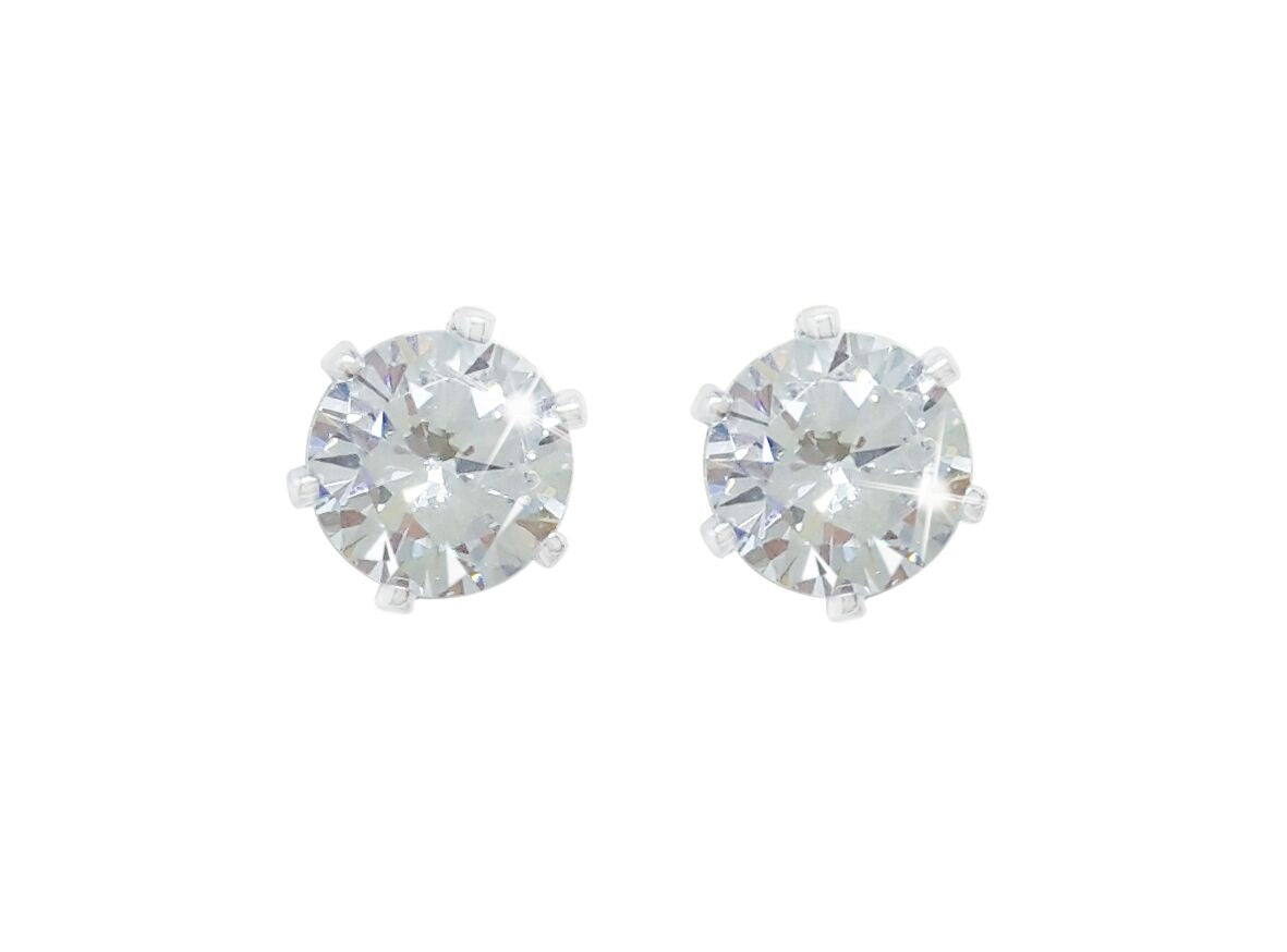 6mm Silver Studs Earrings