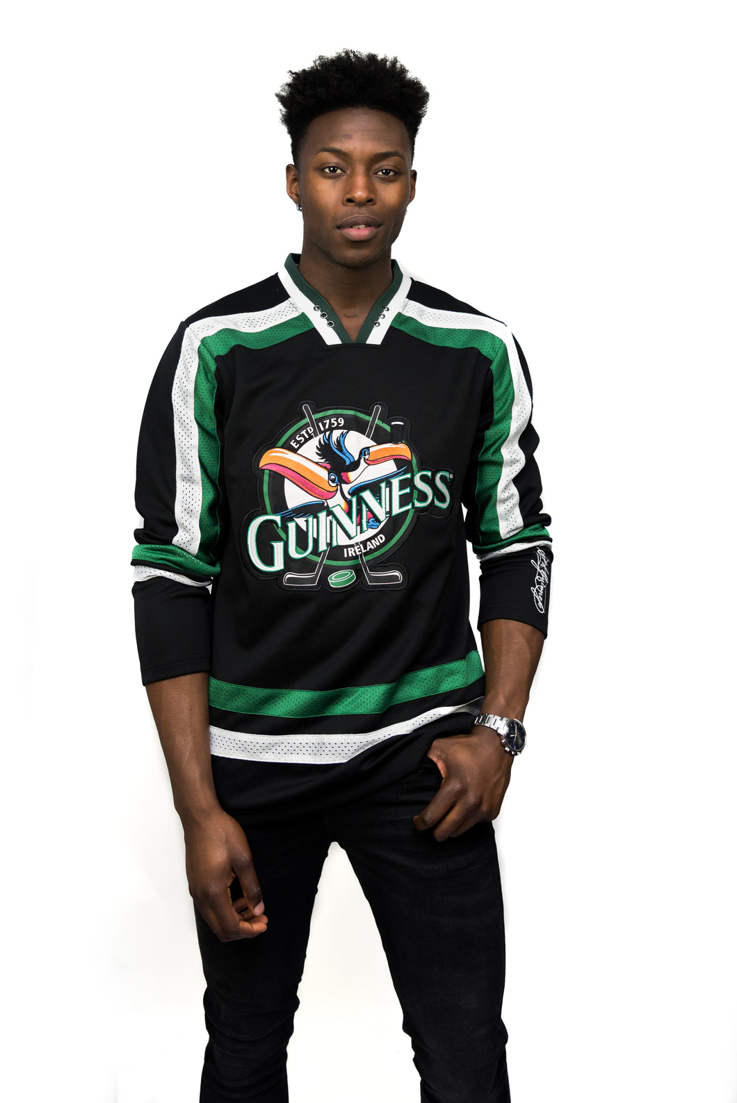 Toucan Hockey Jersey Black and Green