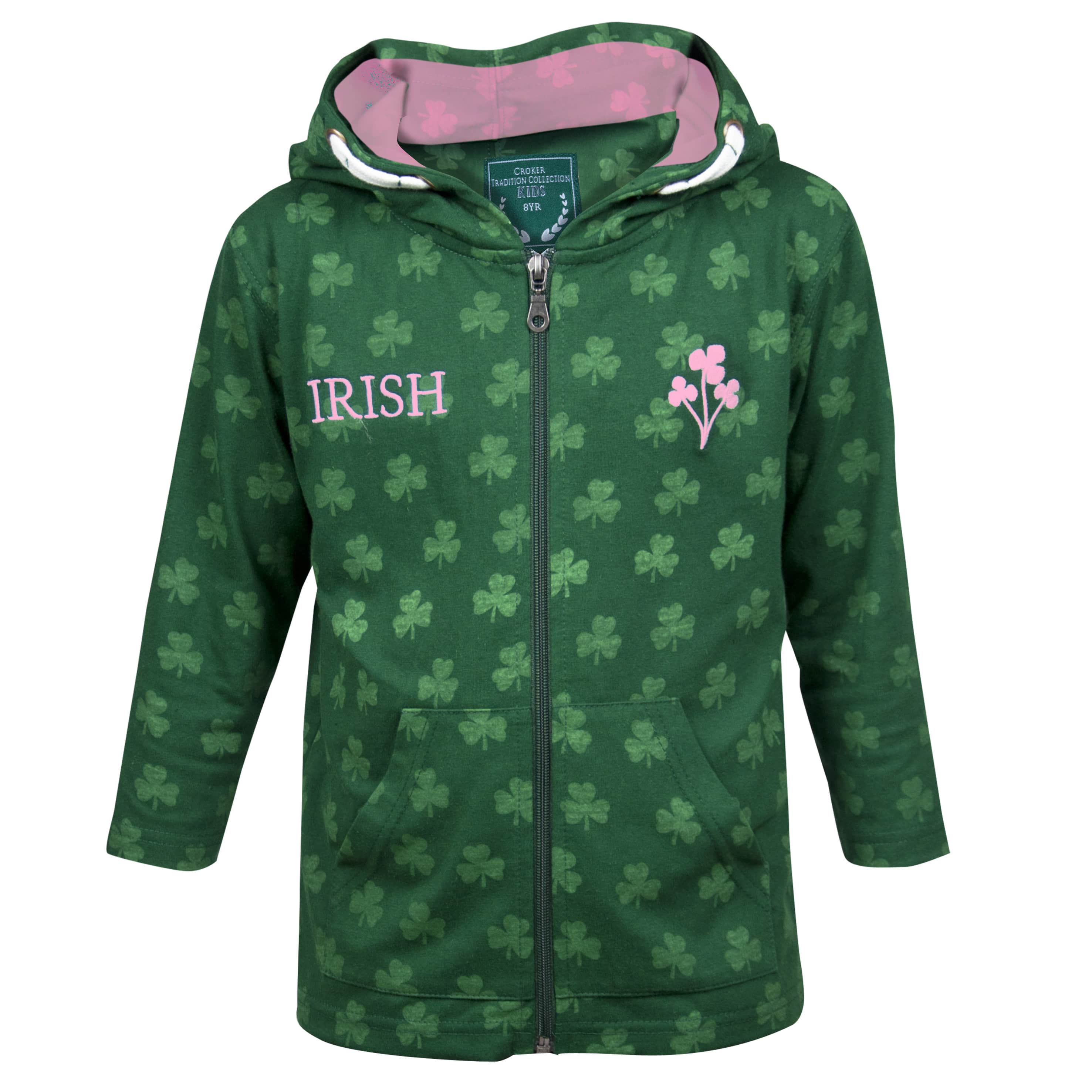 Kids Shamrock Zip Hoodie