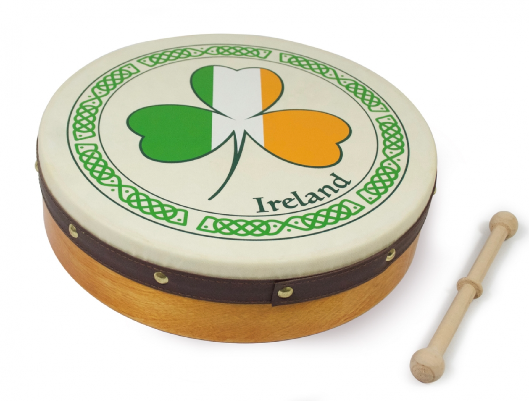 12" Bodhrán - Shamrock Tri Color Design