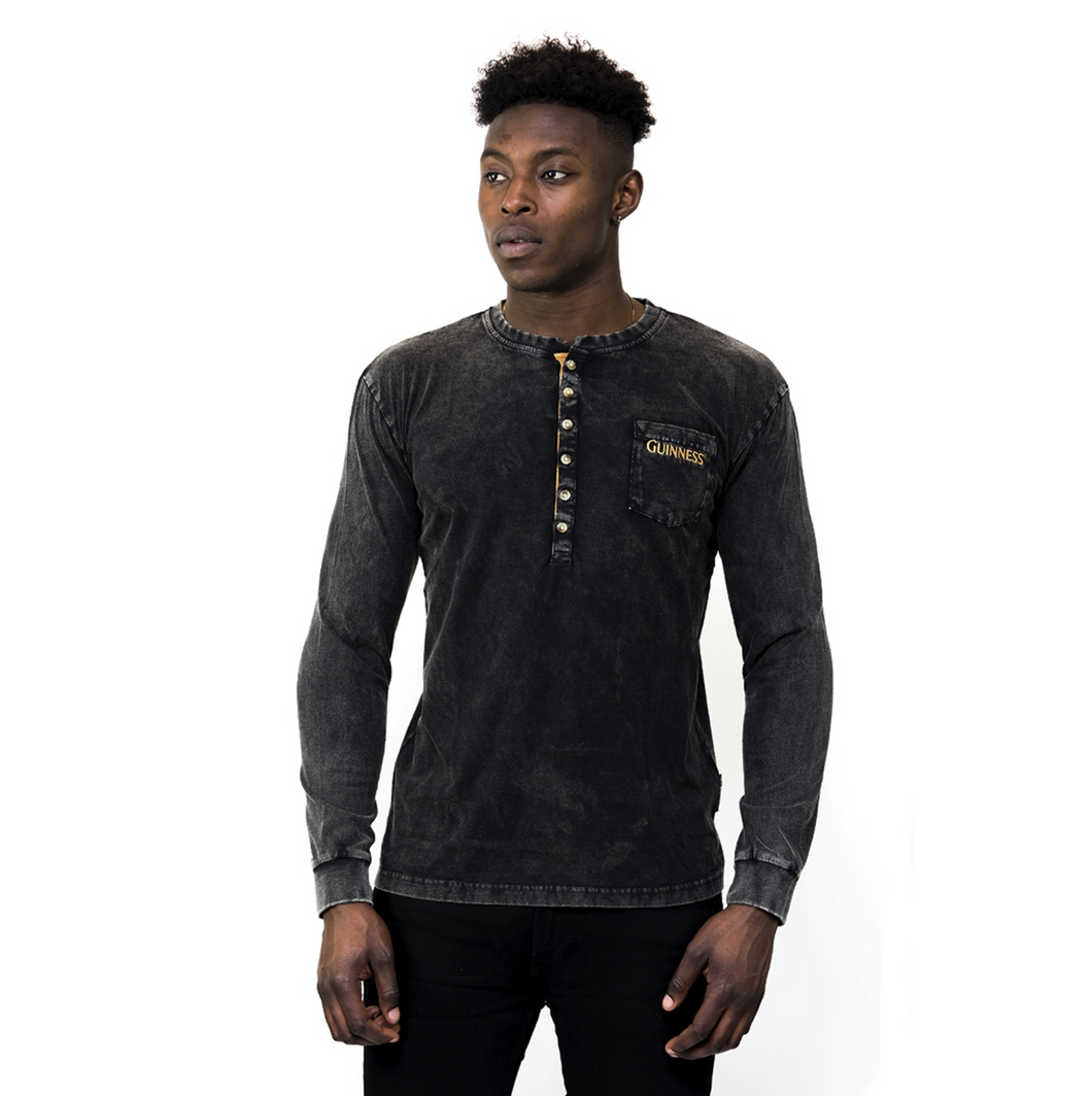 Classic Washed Black Henley
