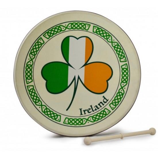 12" Bodhrán - Shamrock Tri Color Design