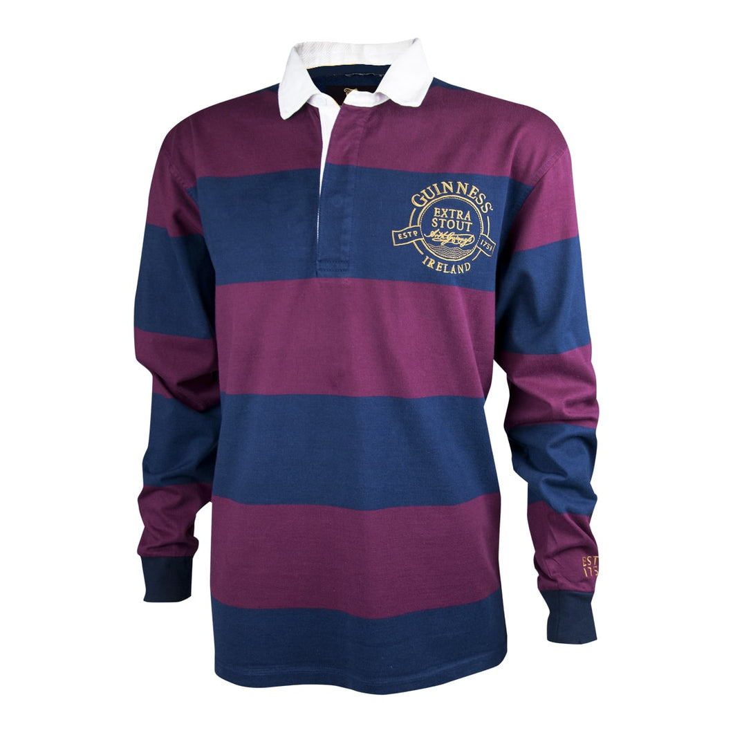 Wine and Navy Striped Rugby Jersey