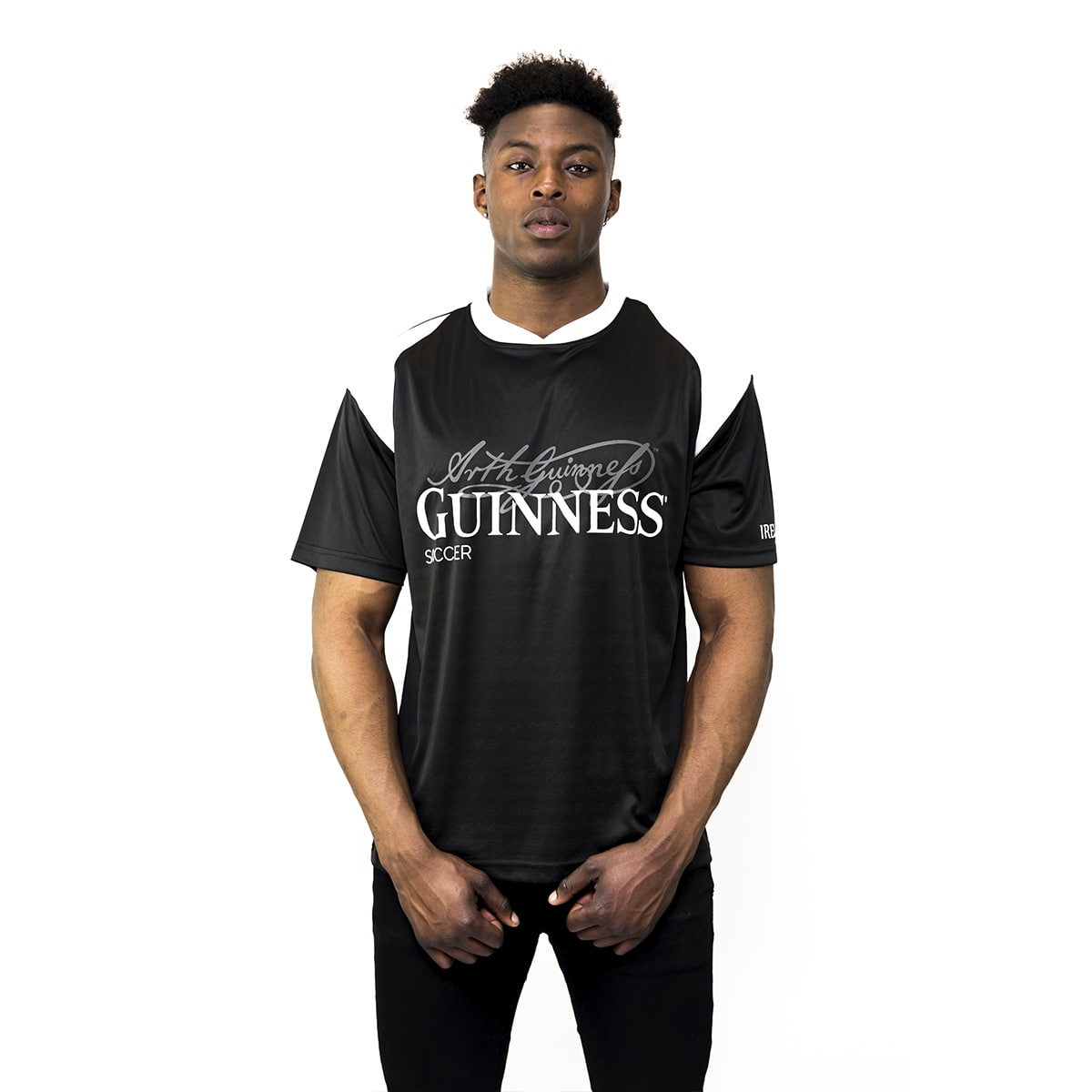 Black and White Soccer Jersey with Arthur Signature