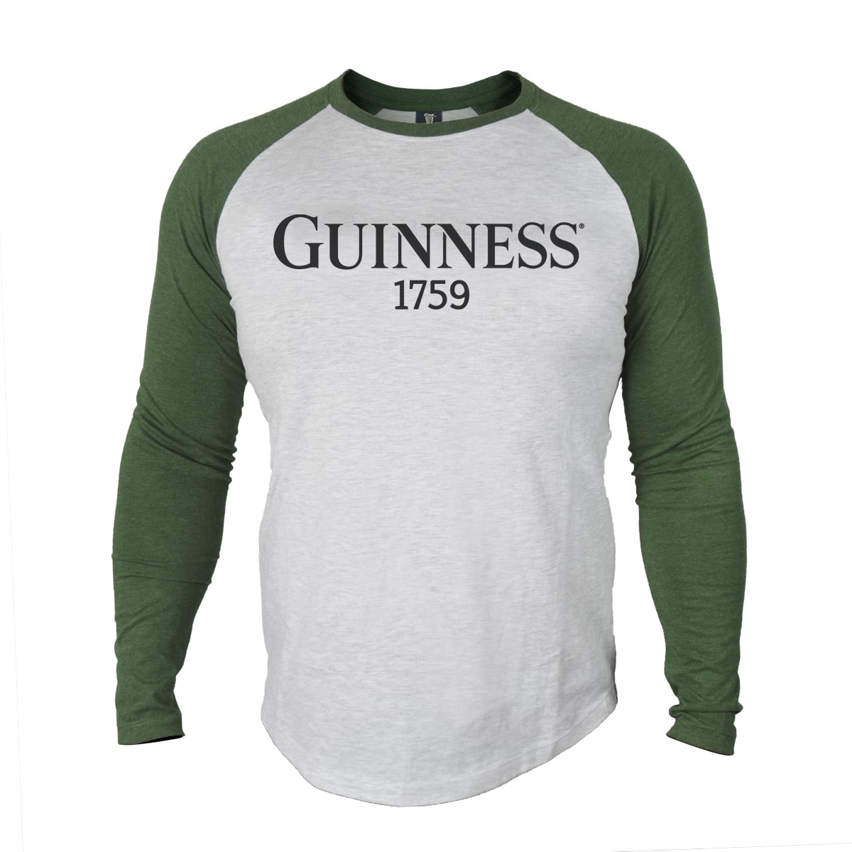 Heathered Gray Baseball Long Sleeved Tee