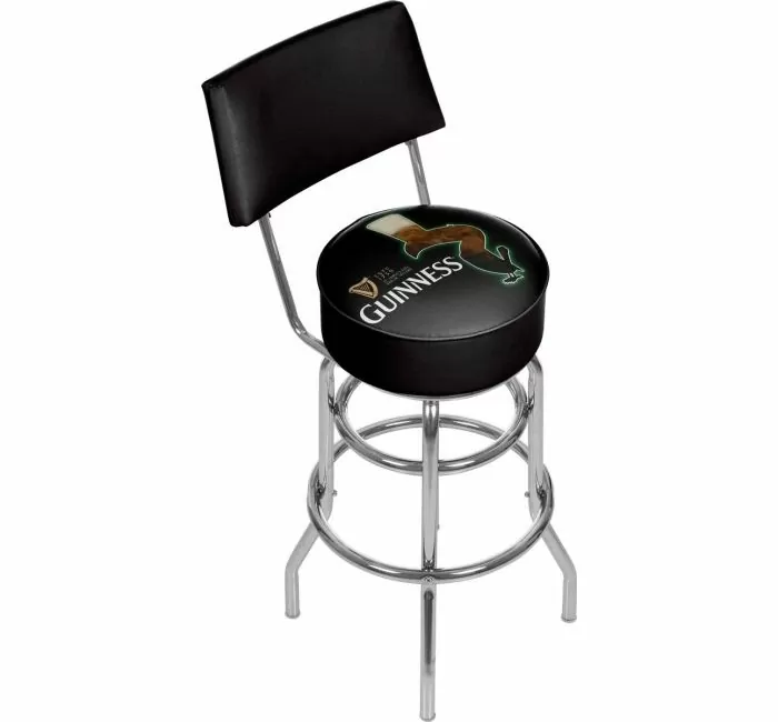 Guinness Swivel Bar Stool with Back - Feathering