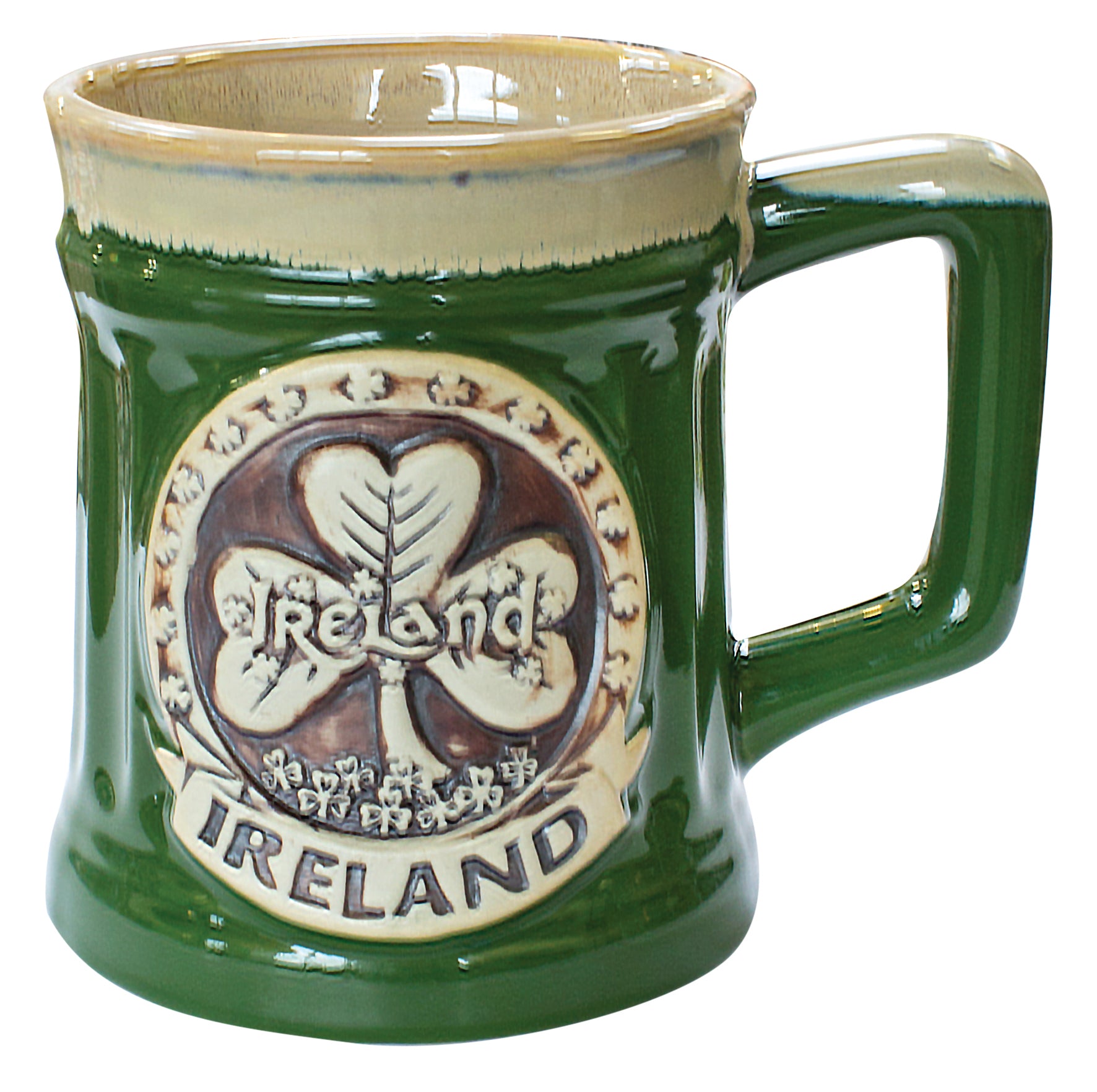 Irish Shamrock Pottery Mug