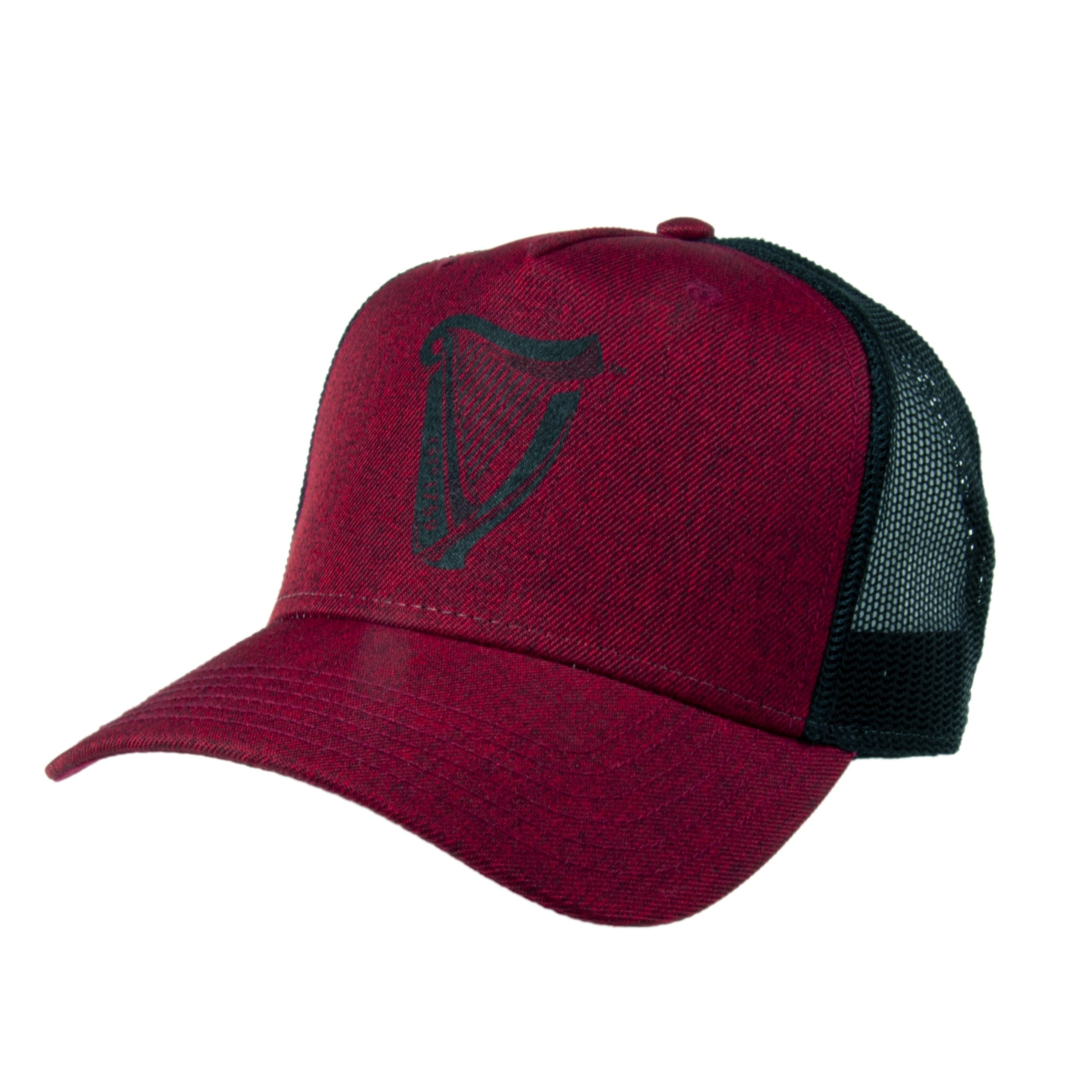 Guinness Trucker Premium Black & Red Rubber Harp Cap