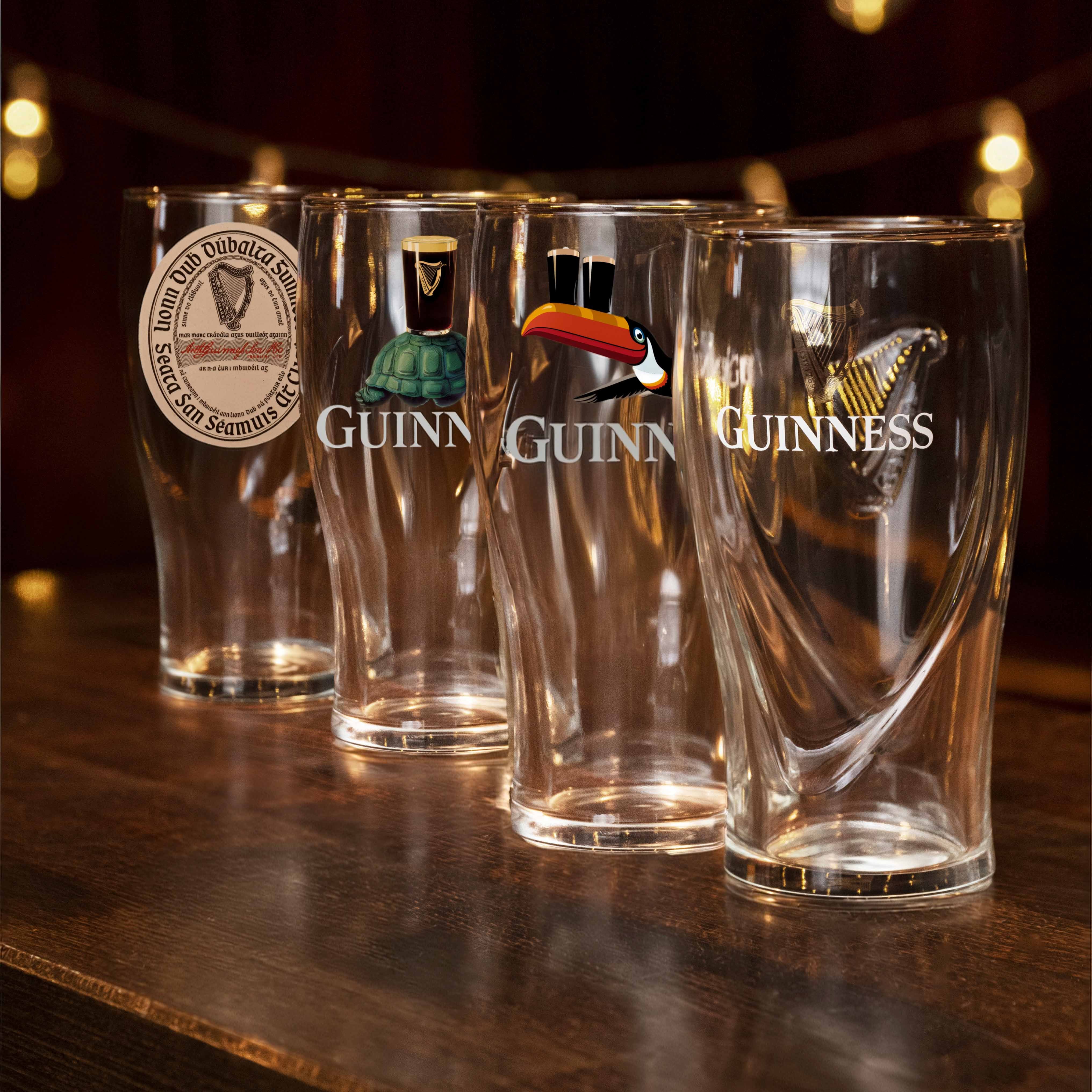 The Ultimate Guinness Pint Glass Gift Set (4-Pack)
