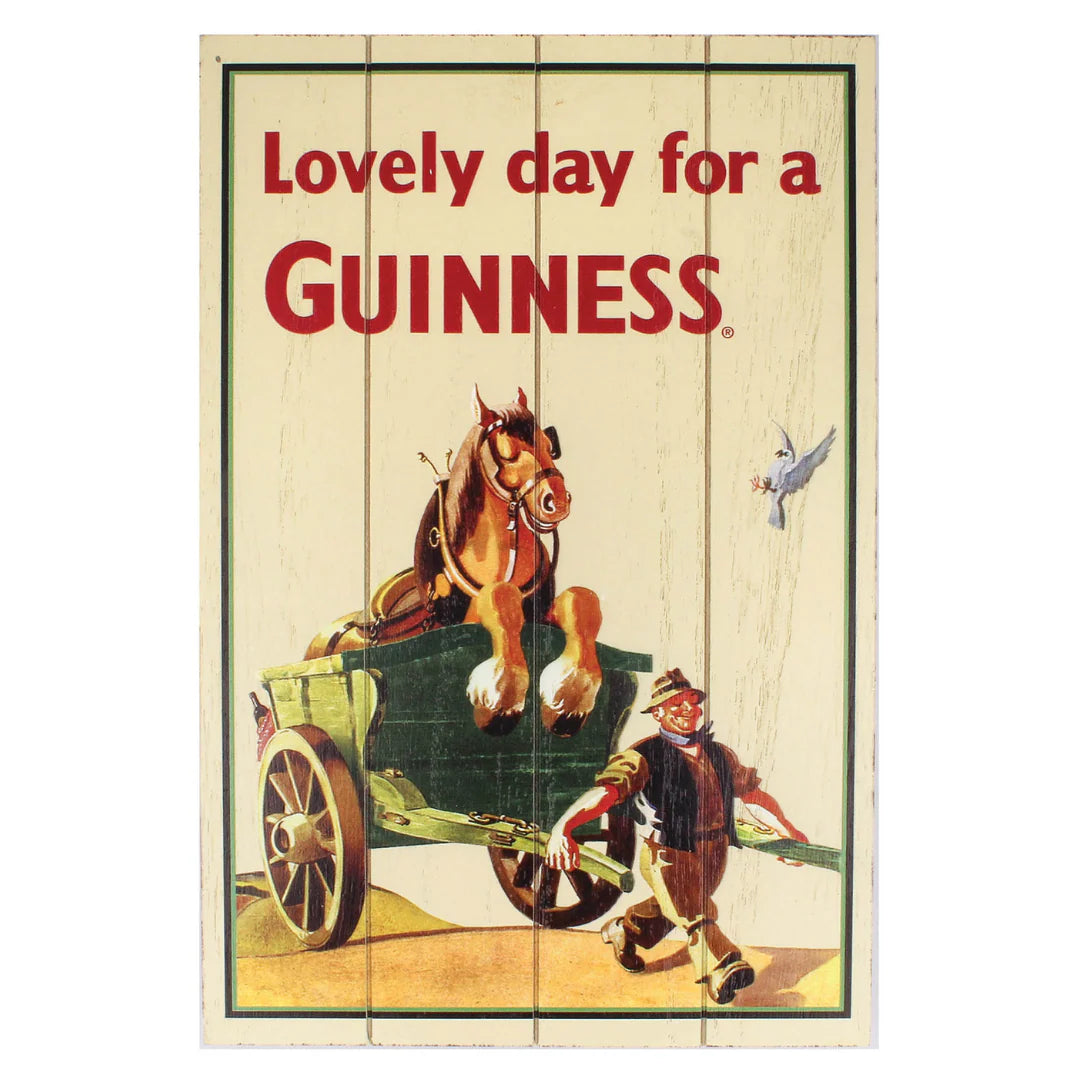 Guinness Nostalgic Horse & Cart Wooden Sign