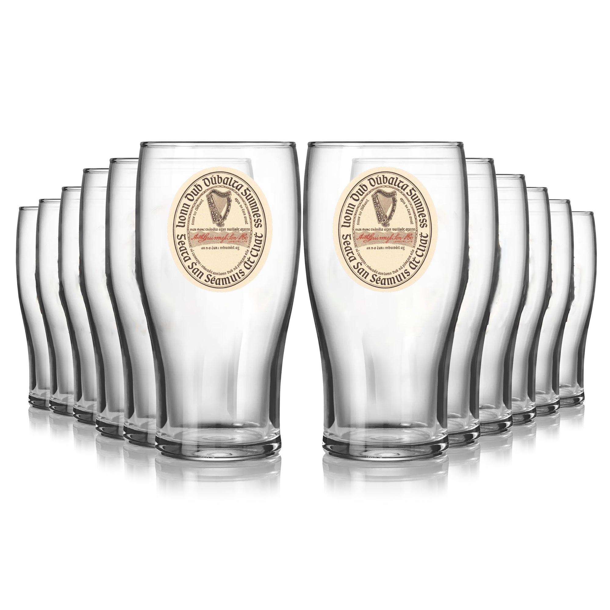 Guinness Vintage Label Pint Glass - 12 Pack