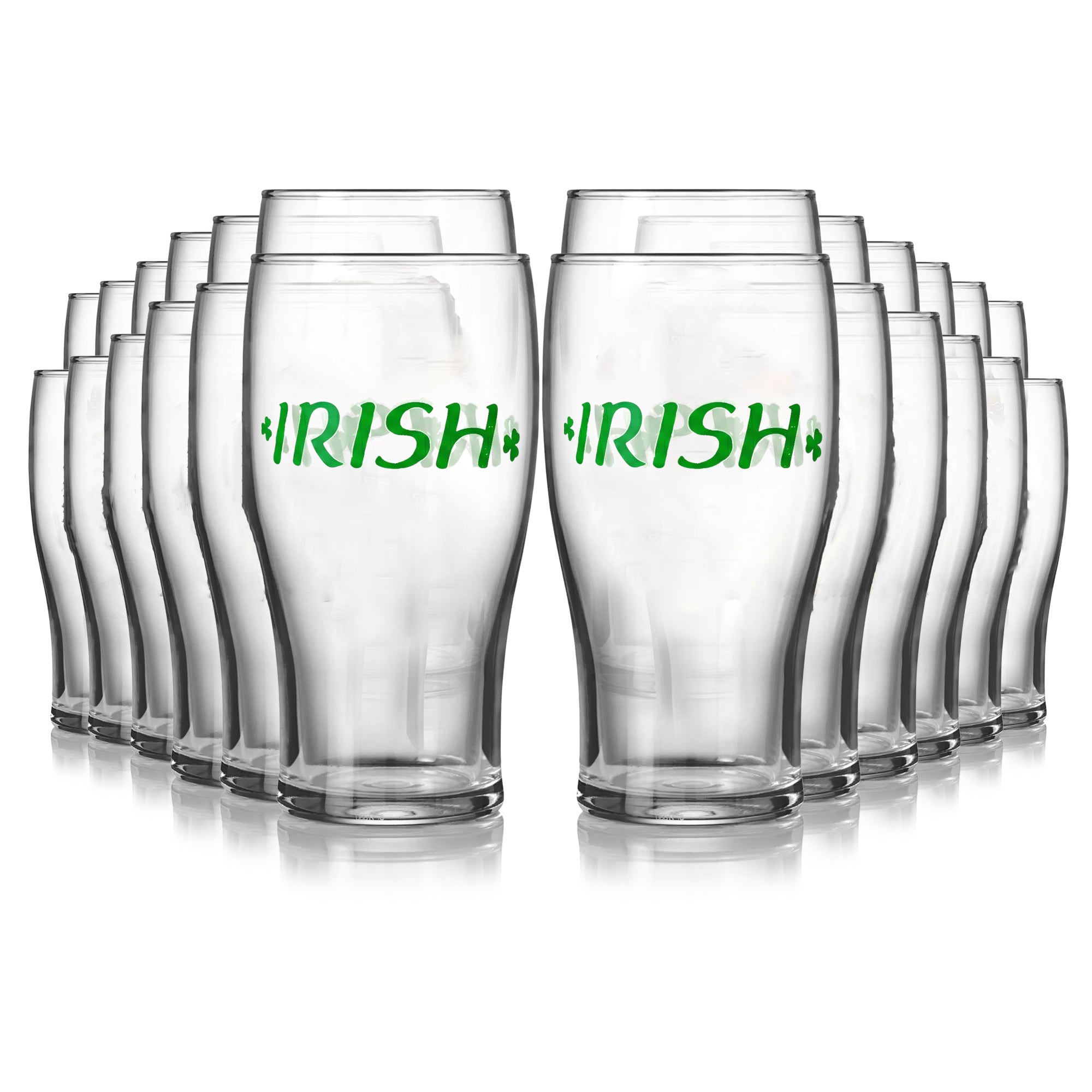 Irish Shamrock Tulip Shaped Glass 24 Pack
