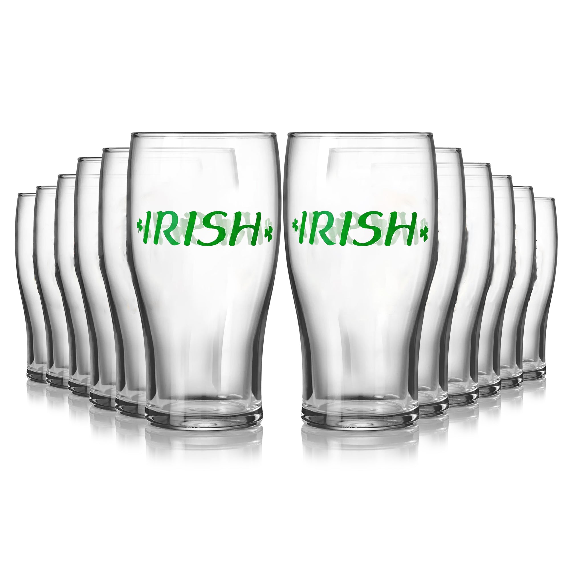Irish Shamrock Tulip Shaped Glass