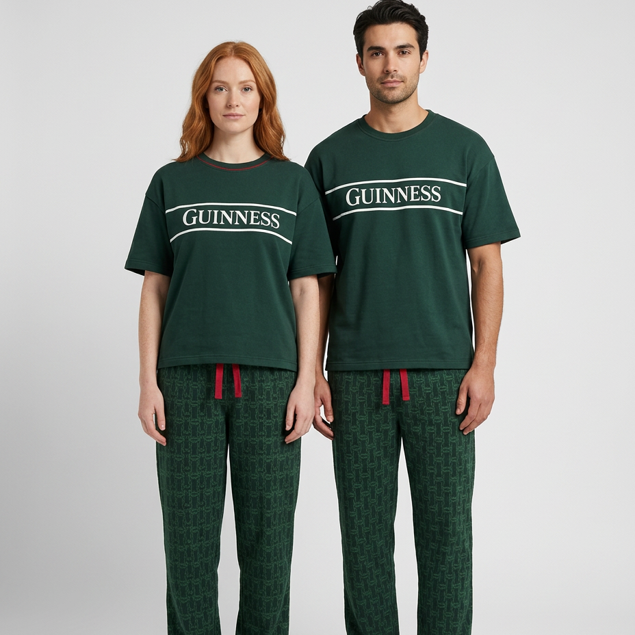 Guinness Unisex 2-Piece Pajama Set - Green