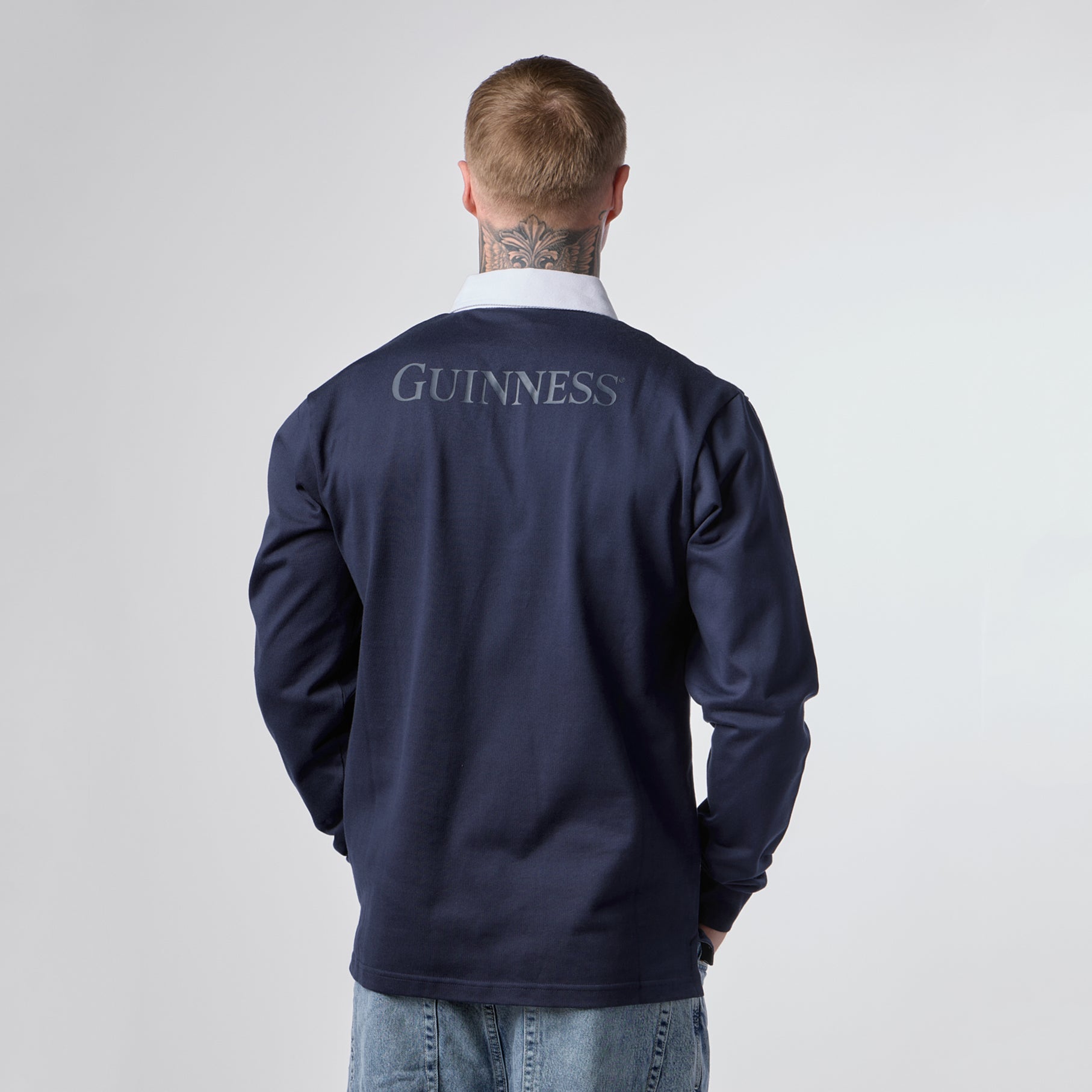 Guinness Navy Long Sleeve Rugby Shirt