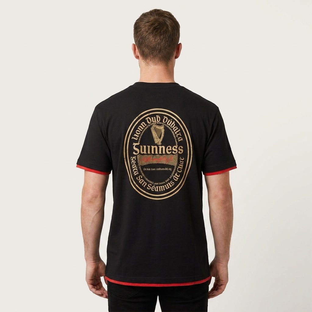 Guinness Gaelic Label Tee – Black | Pre-Order