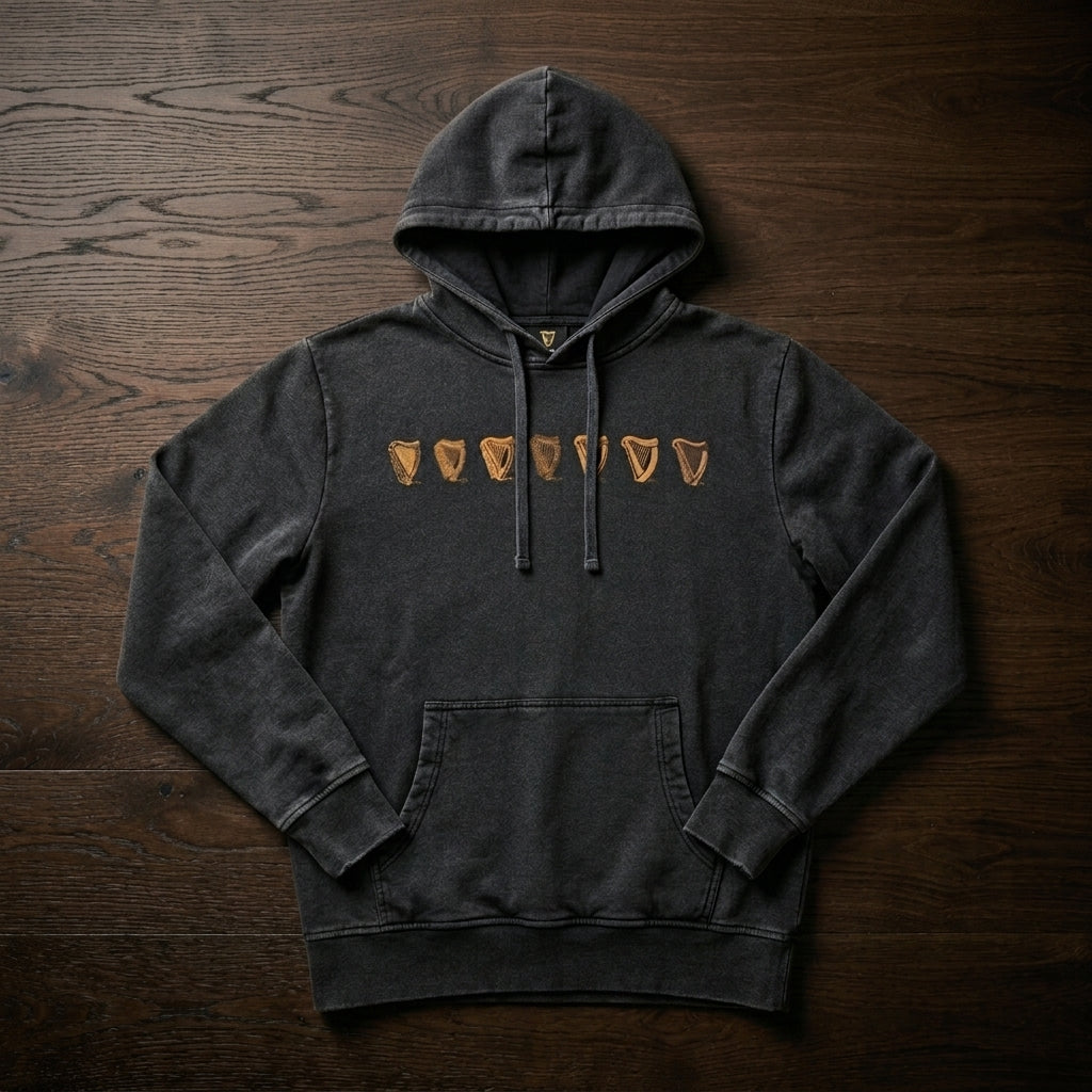 Guinness Evolution of the Harp Distress Hoodie - Black