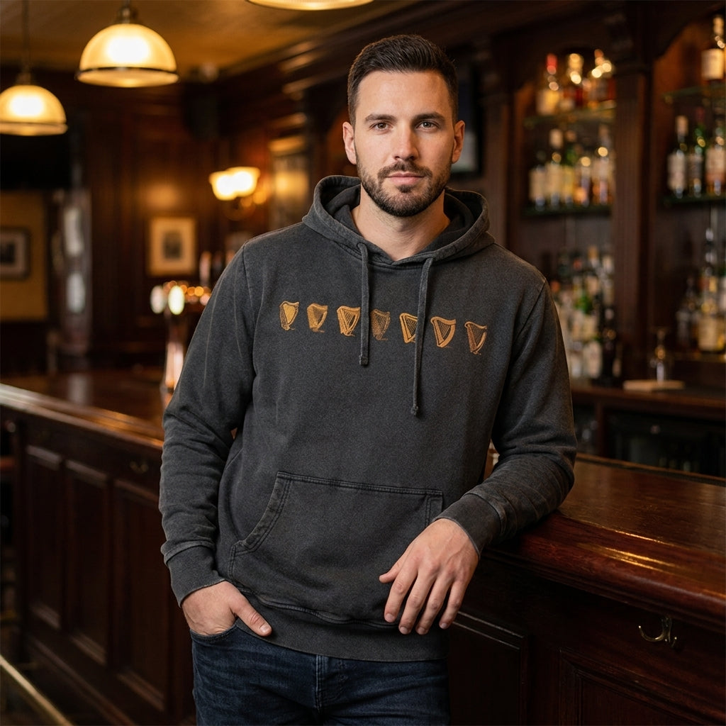 Guinness Evolution of the Harp Distress Hoodie - Black