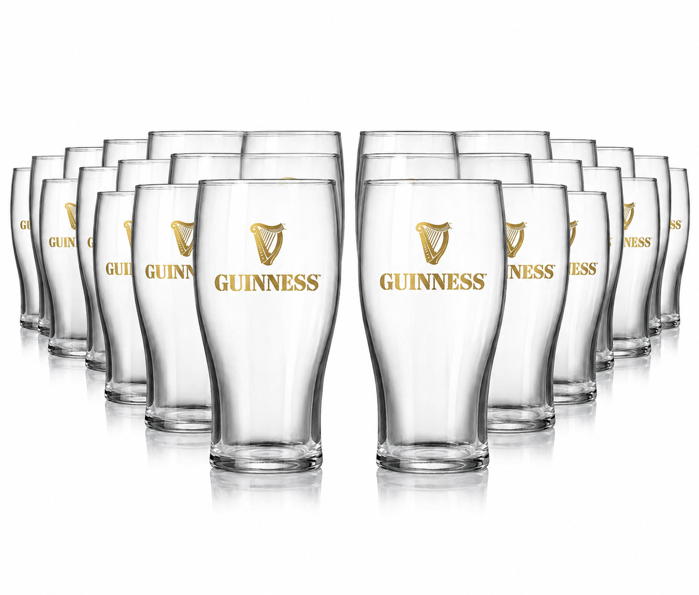 Guinness Vintage Gold Harp Pint Glass 24 Pack