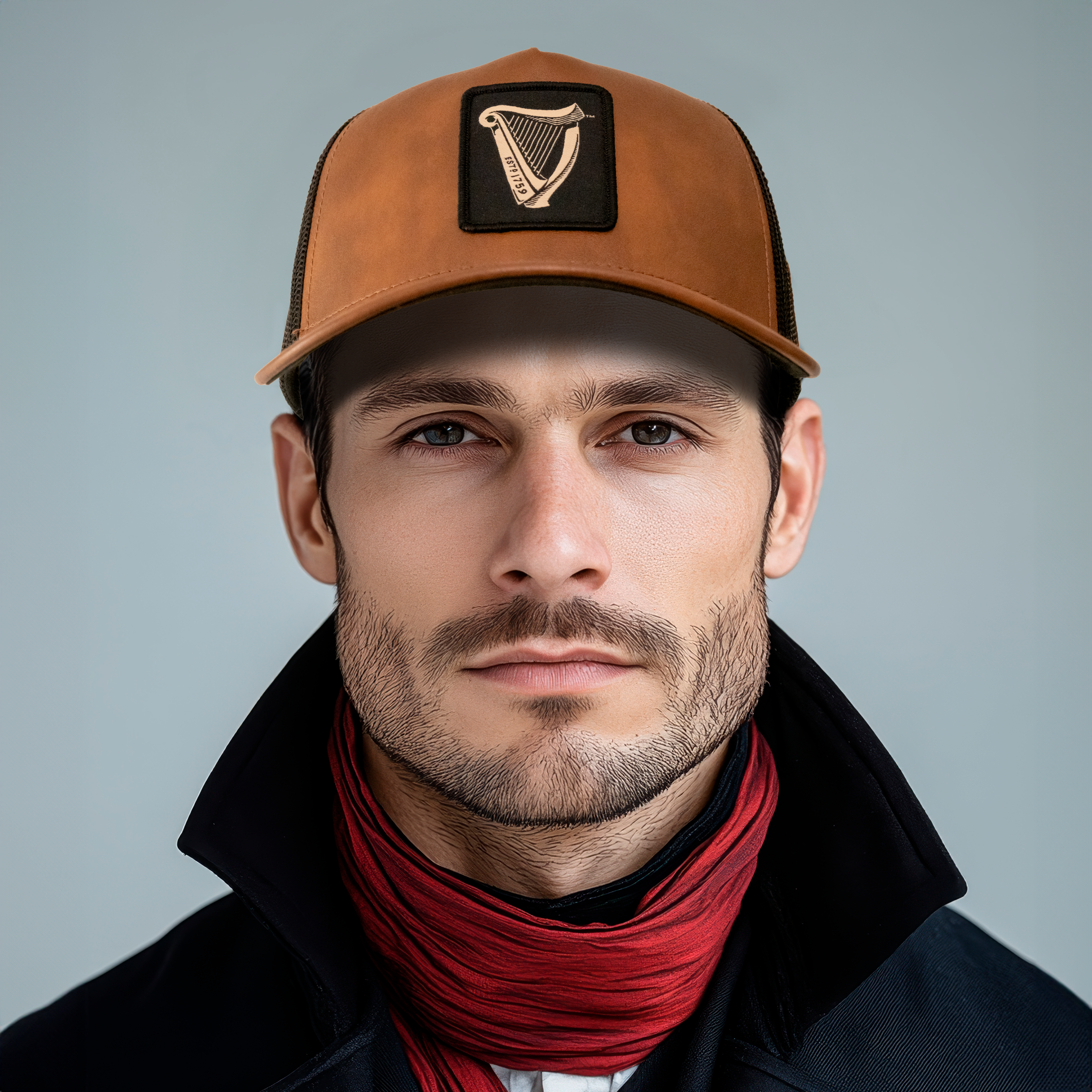 Guinness Brown Leather Trucker Cap