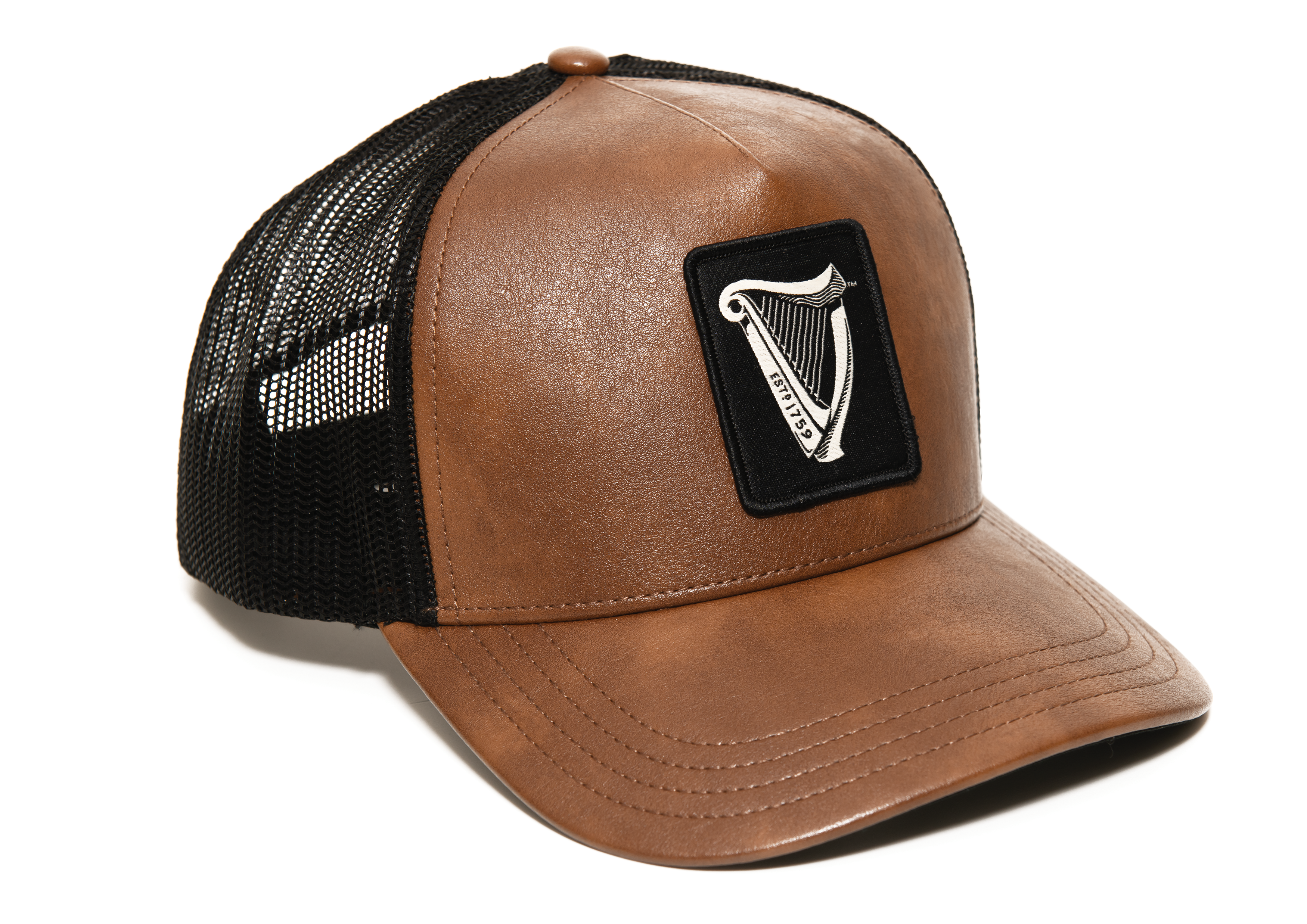 Guinness Brown Leather Trucker Cap